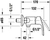 Duravit DuraVelez robinetterie de douche, apparente, 1 consommateur, chrome