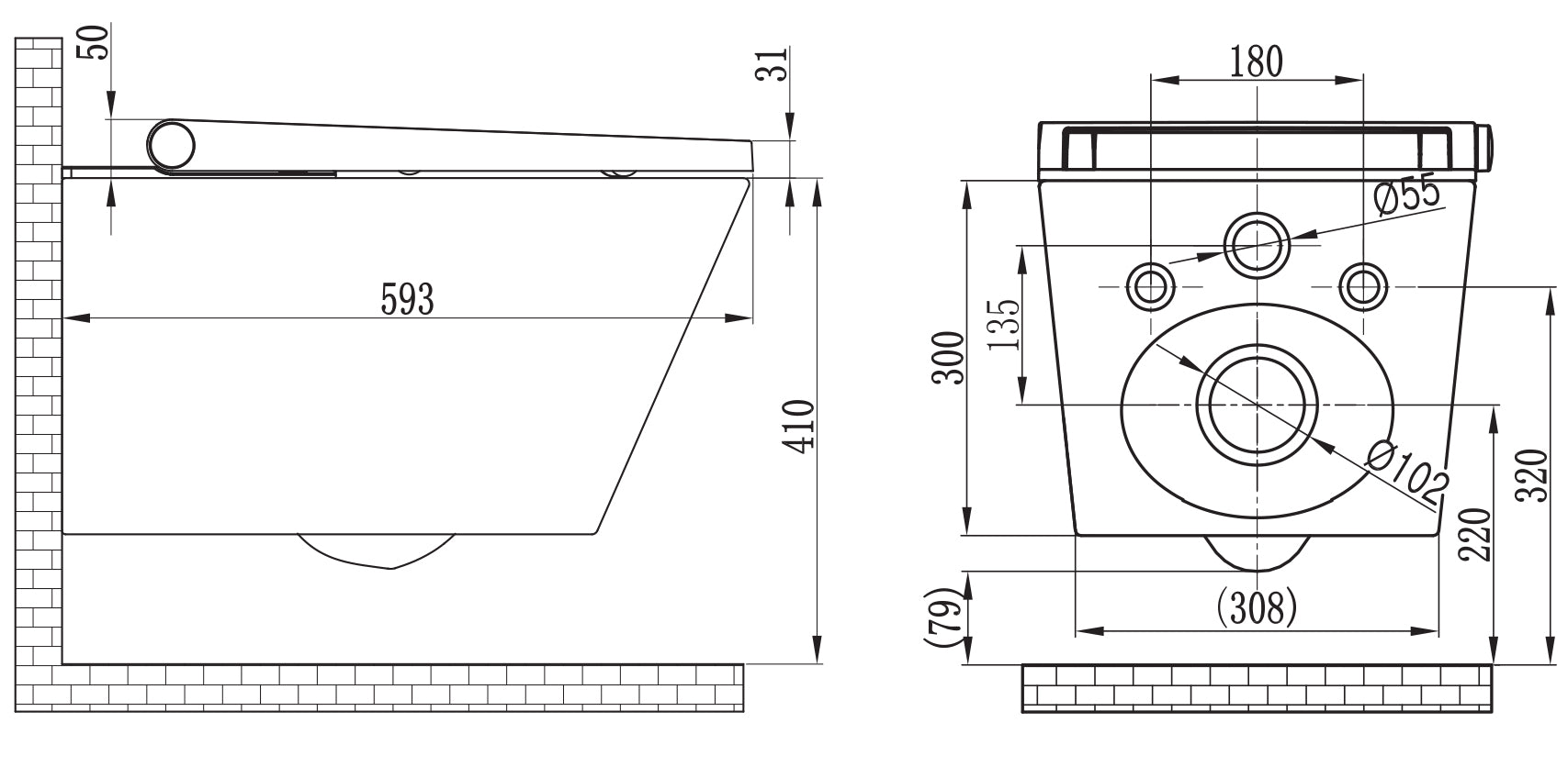 Ensemble complet - WC japonais lavant Basic 1102 blanc avec module sanitaire 805S blanc avec capteur