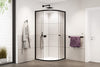 Paroi de douche ronde NT509 avec portes coulissantes
