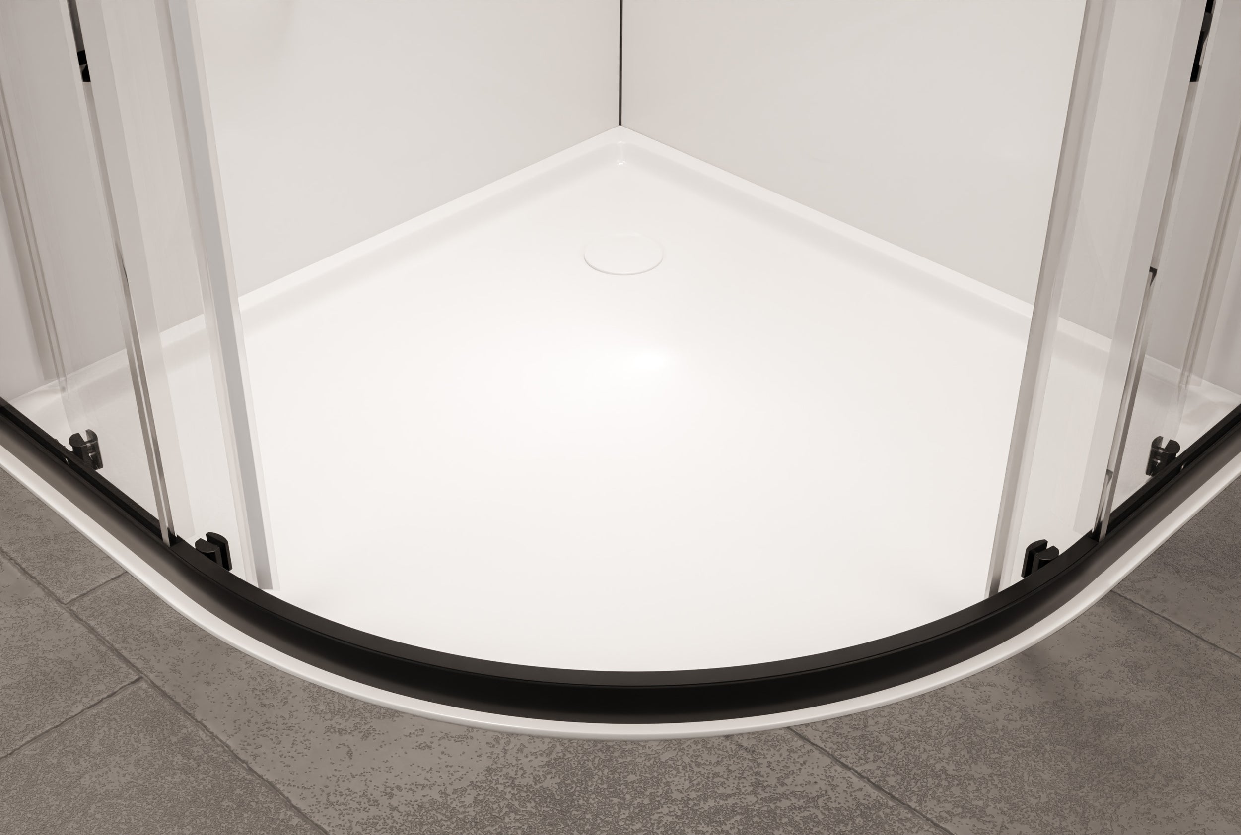 Paroi de douche ronde NT509 avec portes coulissantes