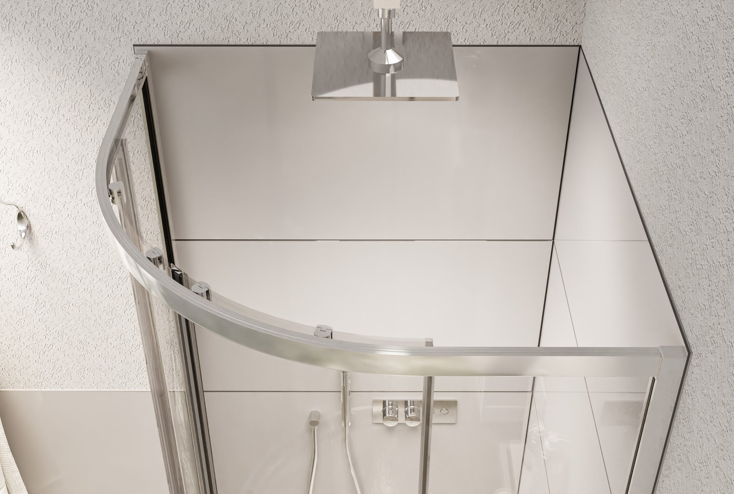 Paroi de douche ronde NT509 avec portes coulissantes