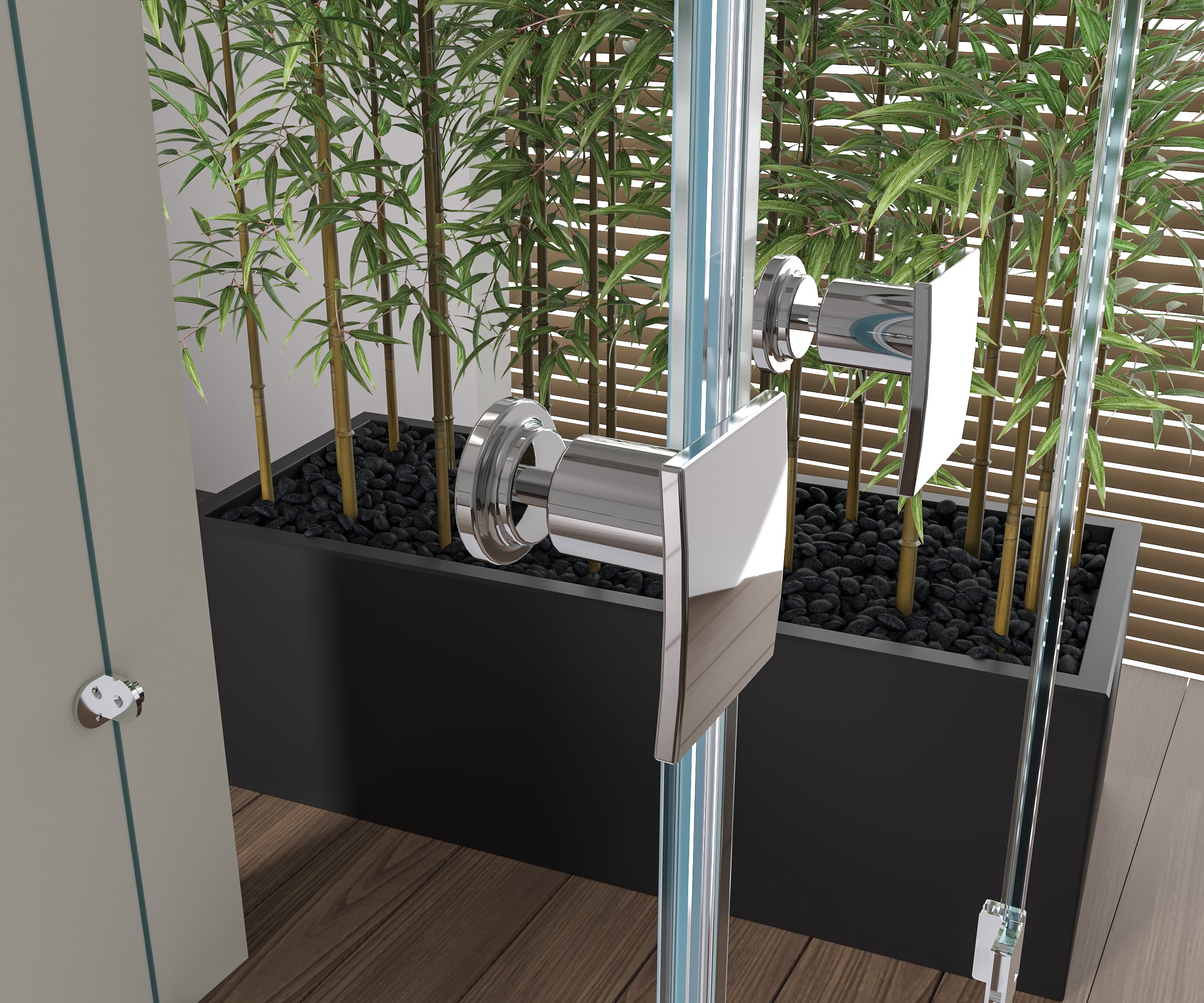 Paroi de douche en forme de U EX412 avec portes pivotantes