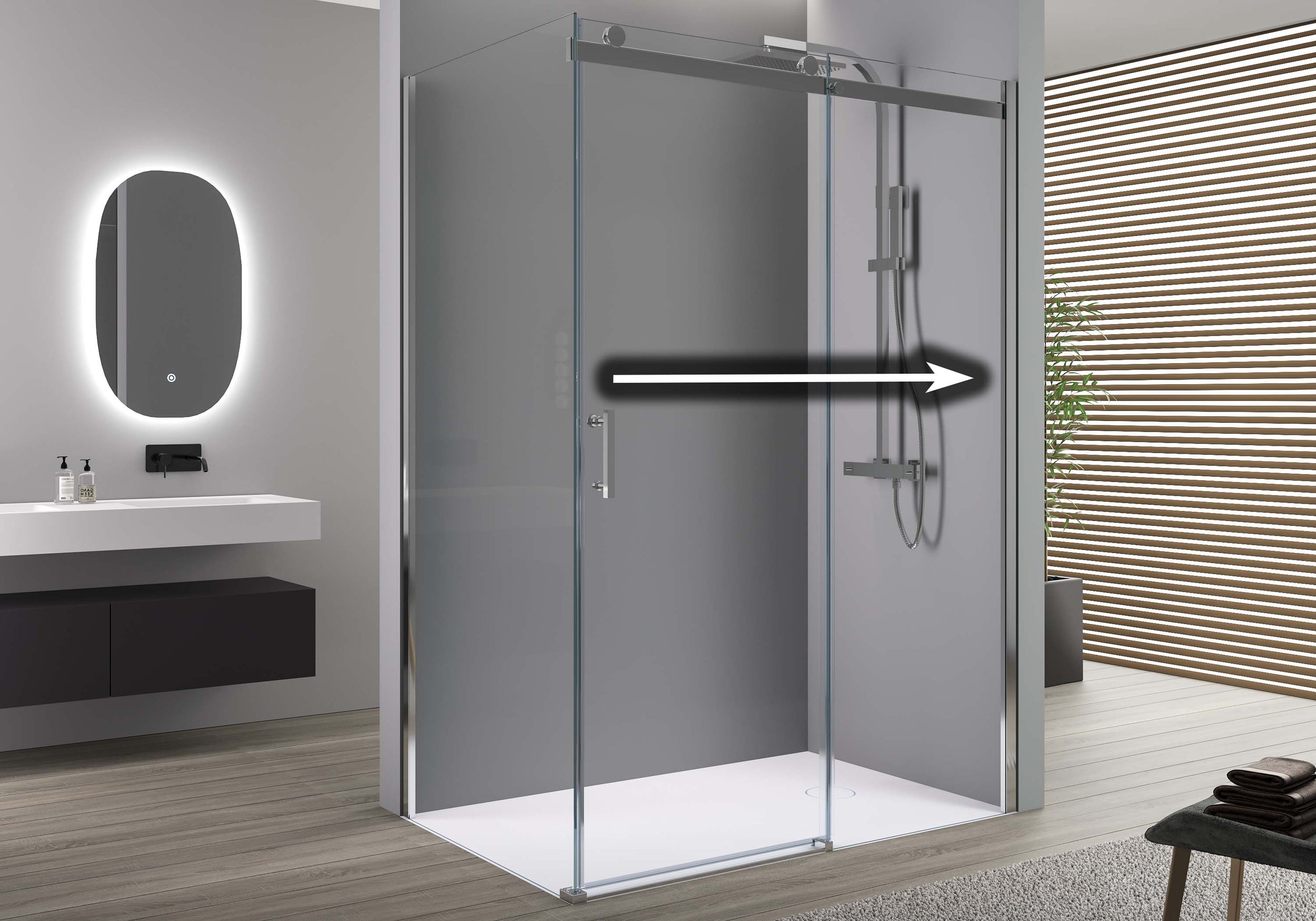 Paroi de douche avec porte coulissante EX806