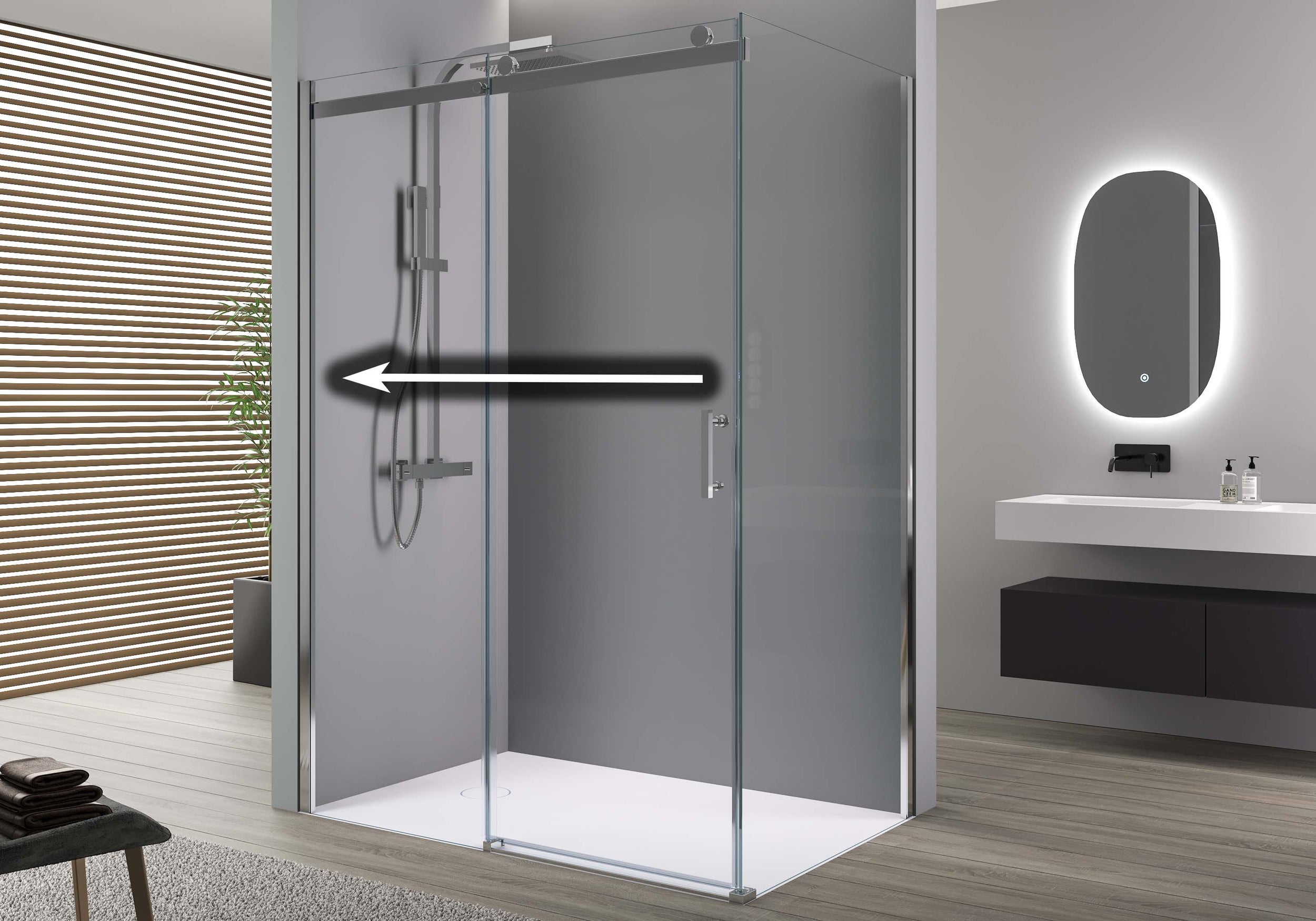 Paroi de douche avec porte coulissante EX806