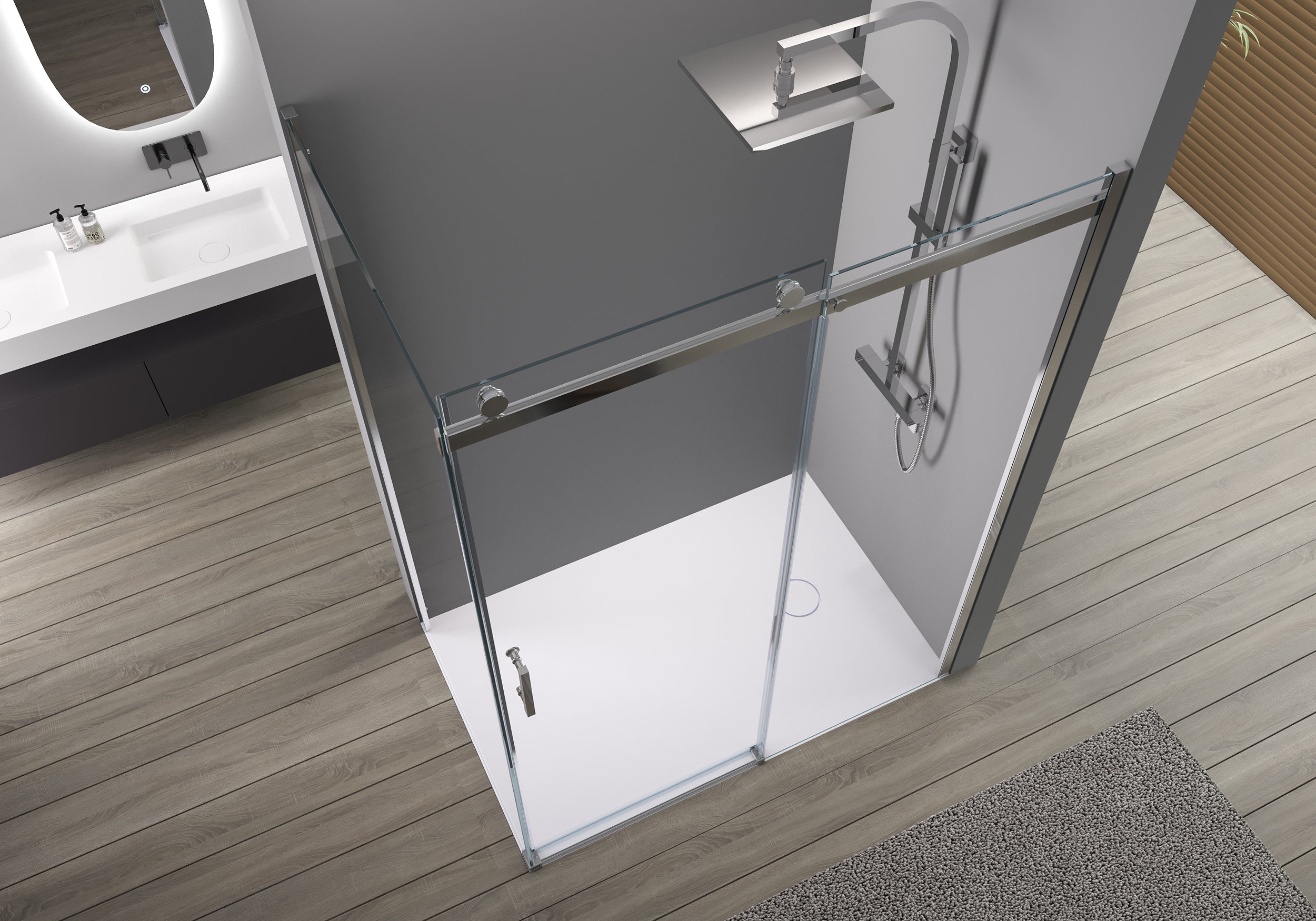 Paroi de douche avec porte coulissante EX806