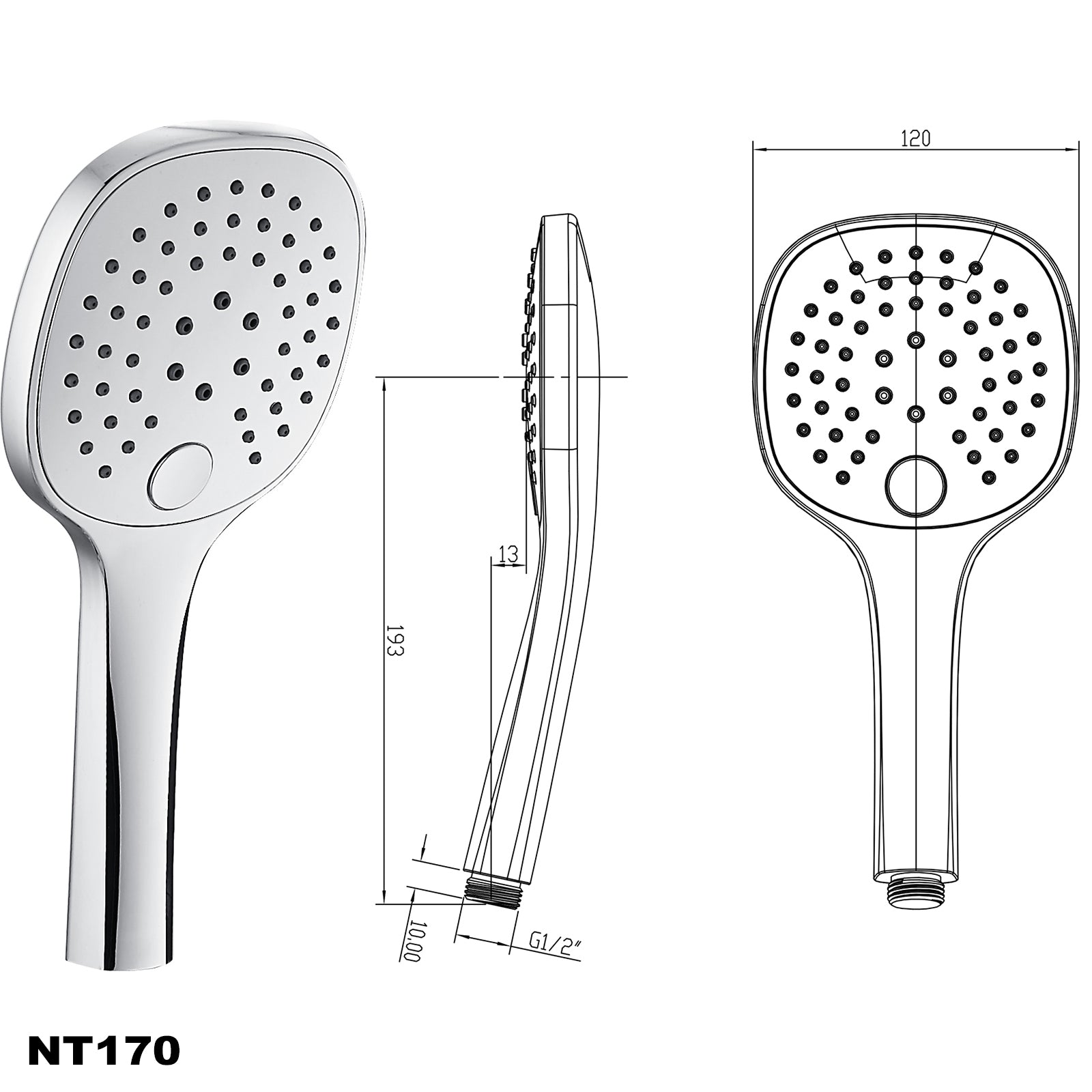 Set de douche barre de douche NT127B avec coude de raccordement intégré