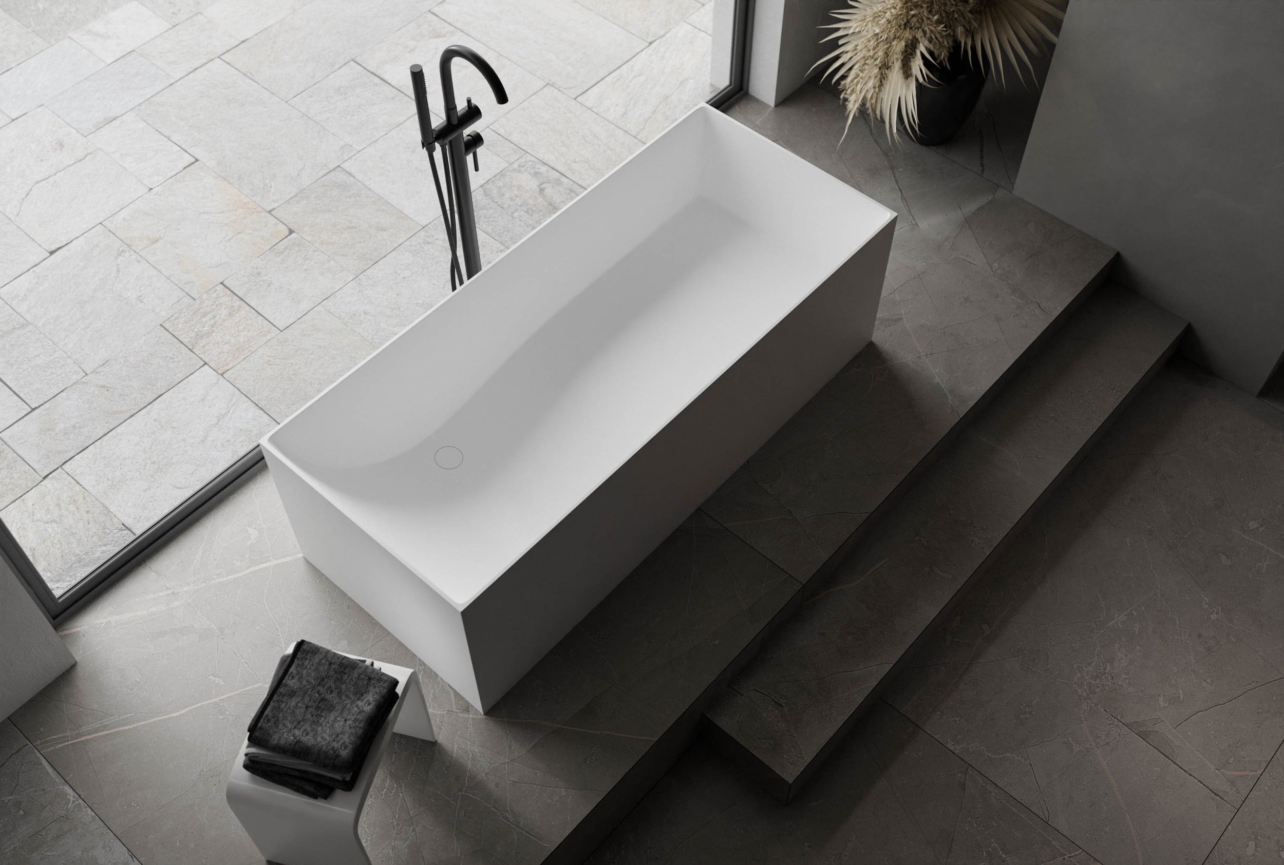Baignoire ilot LUNA STONE - Fonte minérale
