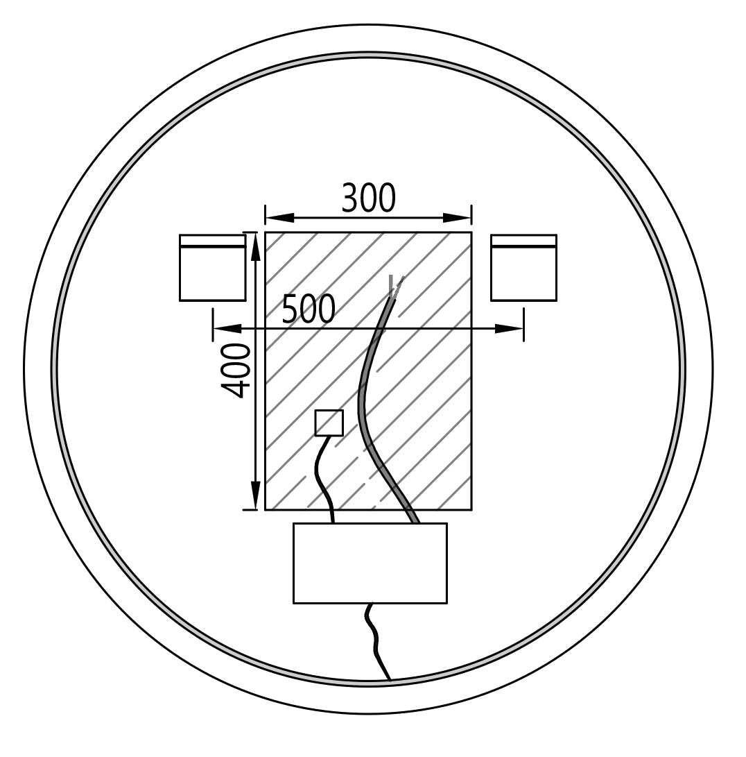 Miroir éclairé par LED 2712-2.0 - fonction anti-buée et réglage lumière - Rond Ø 80 cm