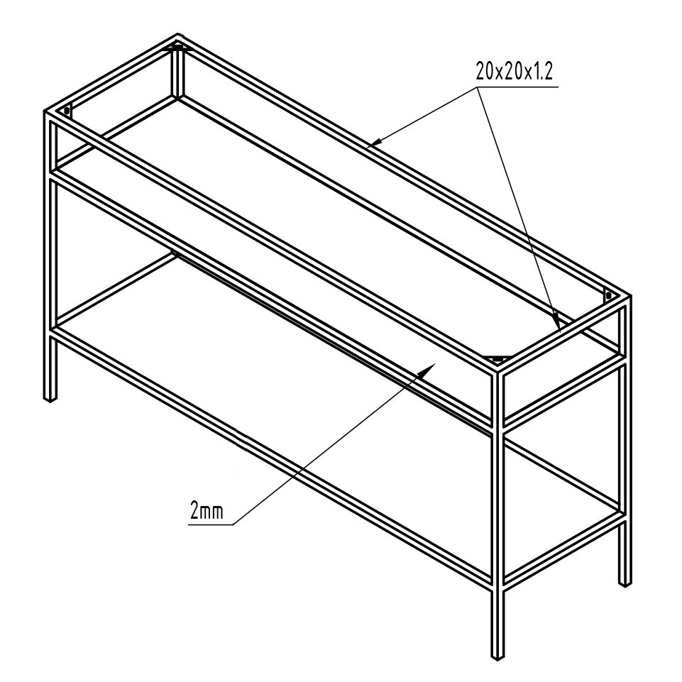 Console métallique pour lavabo 150S