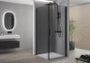 Paroi de douche d'angle avec porte pivotante NT416 - noir mat