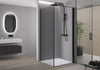 Paroi de douche d'angle avec porte pivotante NT416 - noir mat