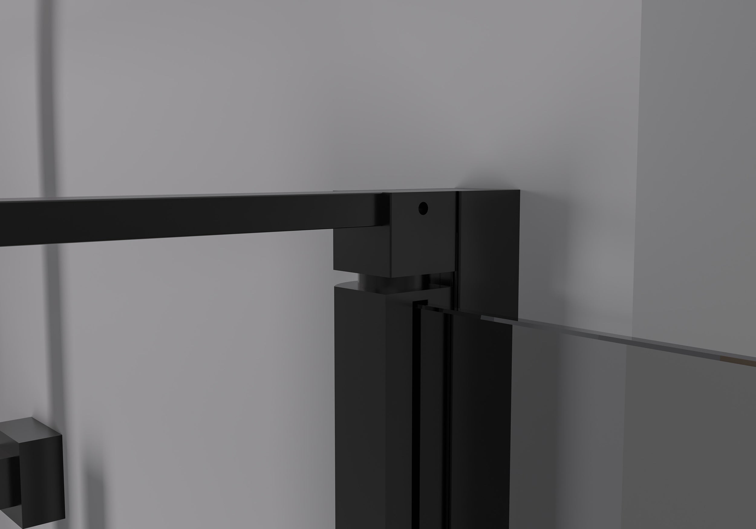 Paroi de douche d'angle avec porte pivotante NT416 - noir mat