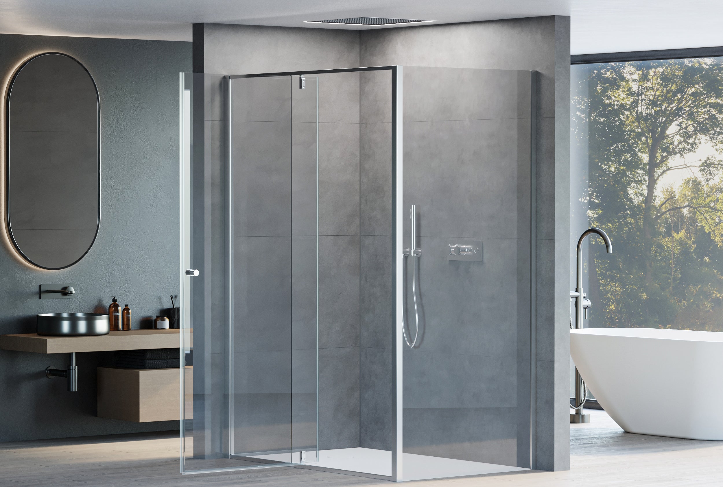 Paroi de douche accès d'angle NT606 - FLEX
