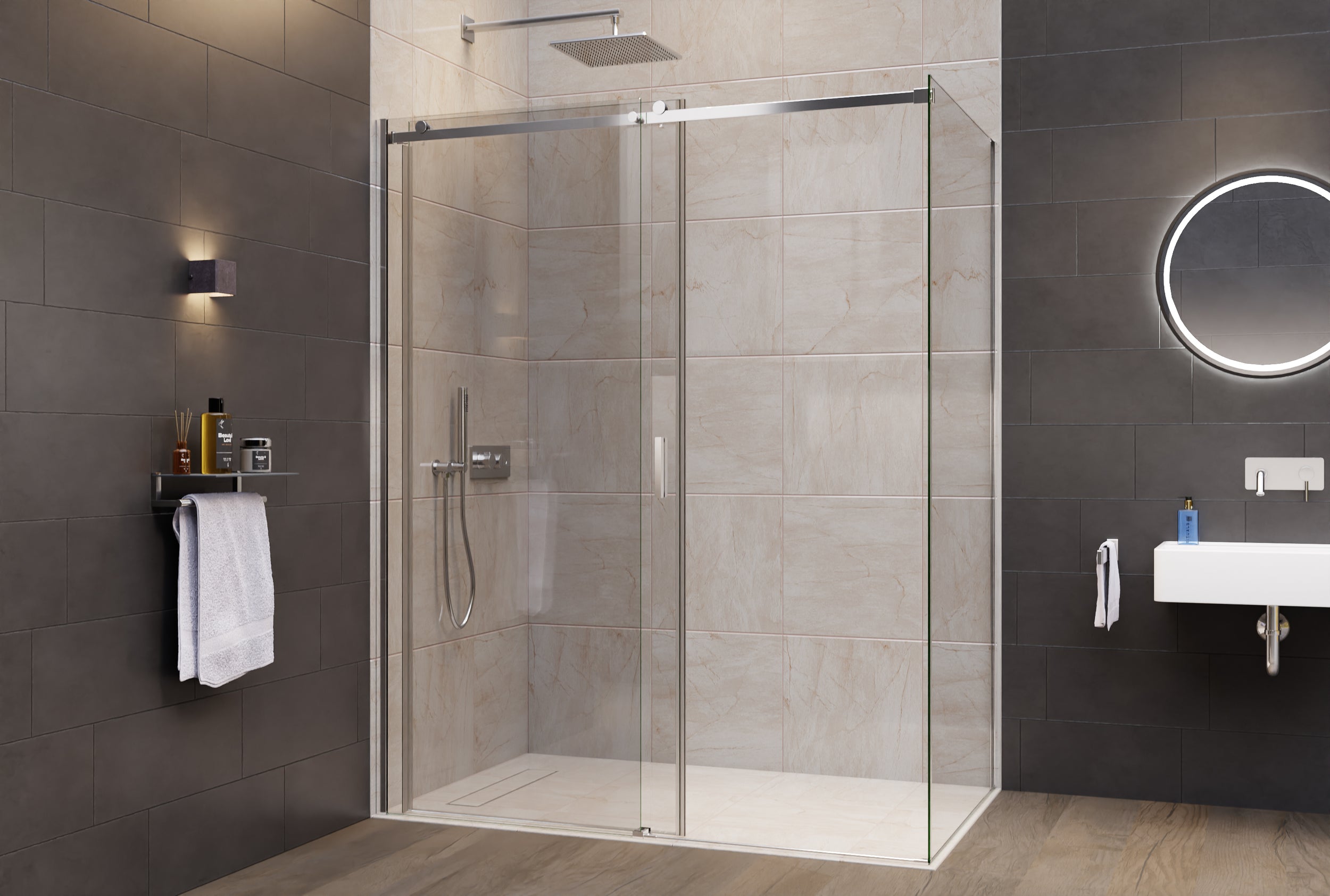 Douche d'angle avec porte coulissante NT806 FLEX