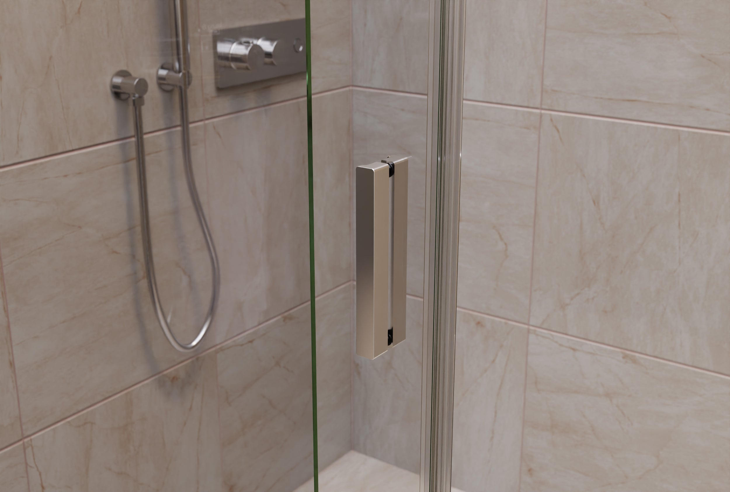 Cabine de douche en niche avec porte coulissante NT806 FLEX - épaisseur au choix