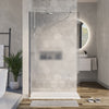 Paroi de douche à l'italienne EX101 -  Verre trempé Nano 8mm  - Bande de verre dépoli - Largeur au choix