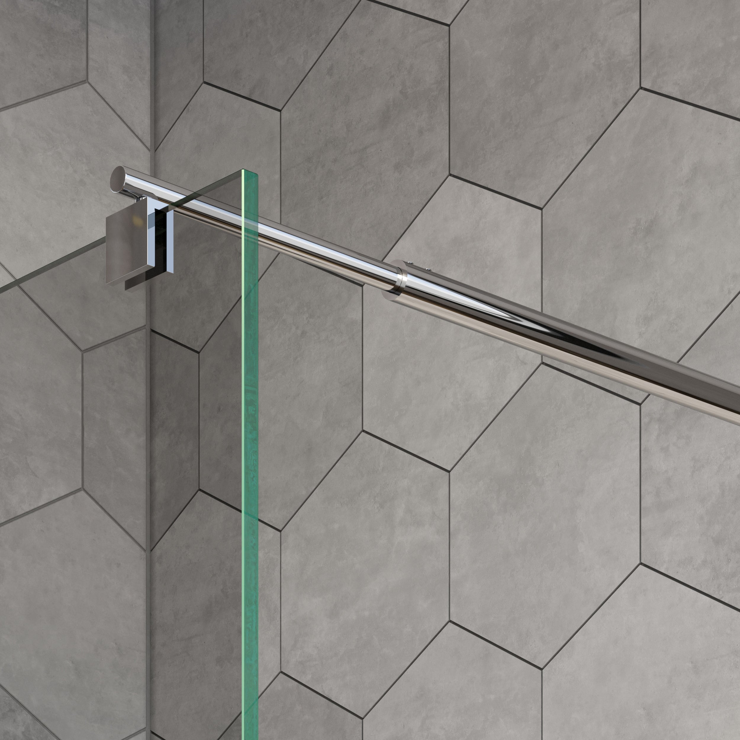 Paroi de douche à l'italienne EX101 -  Verre trempé Nano 8mm  - Bande de verre dépoli - Largeur au choix
