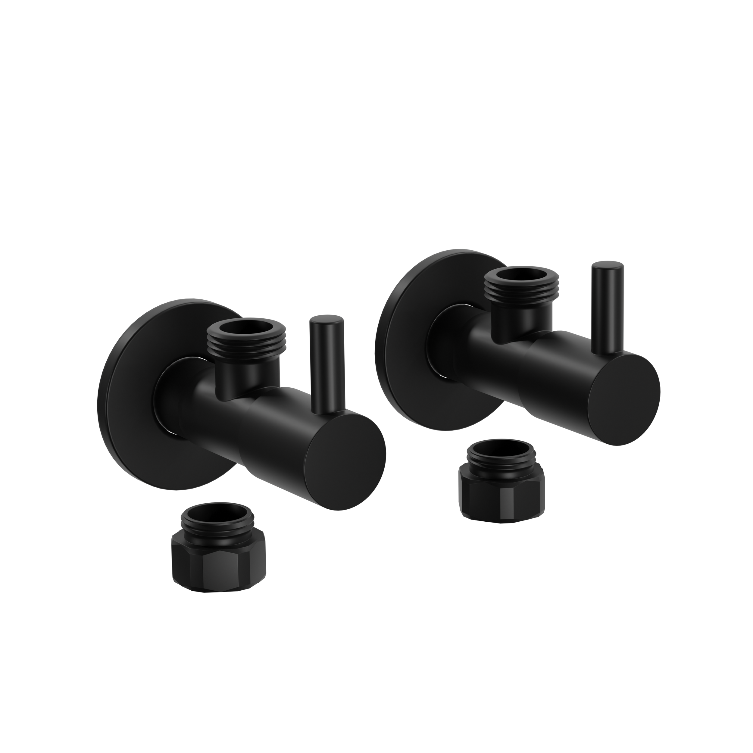 Robinet d'angle design lot de 2 - noir mat