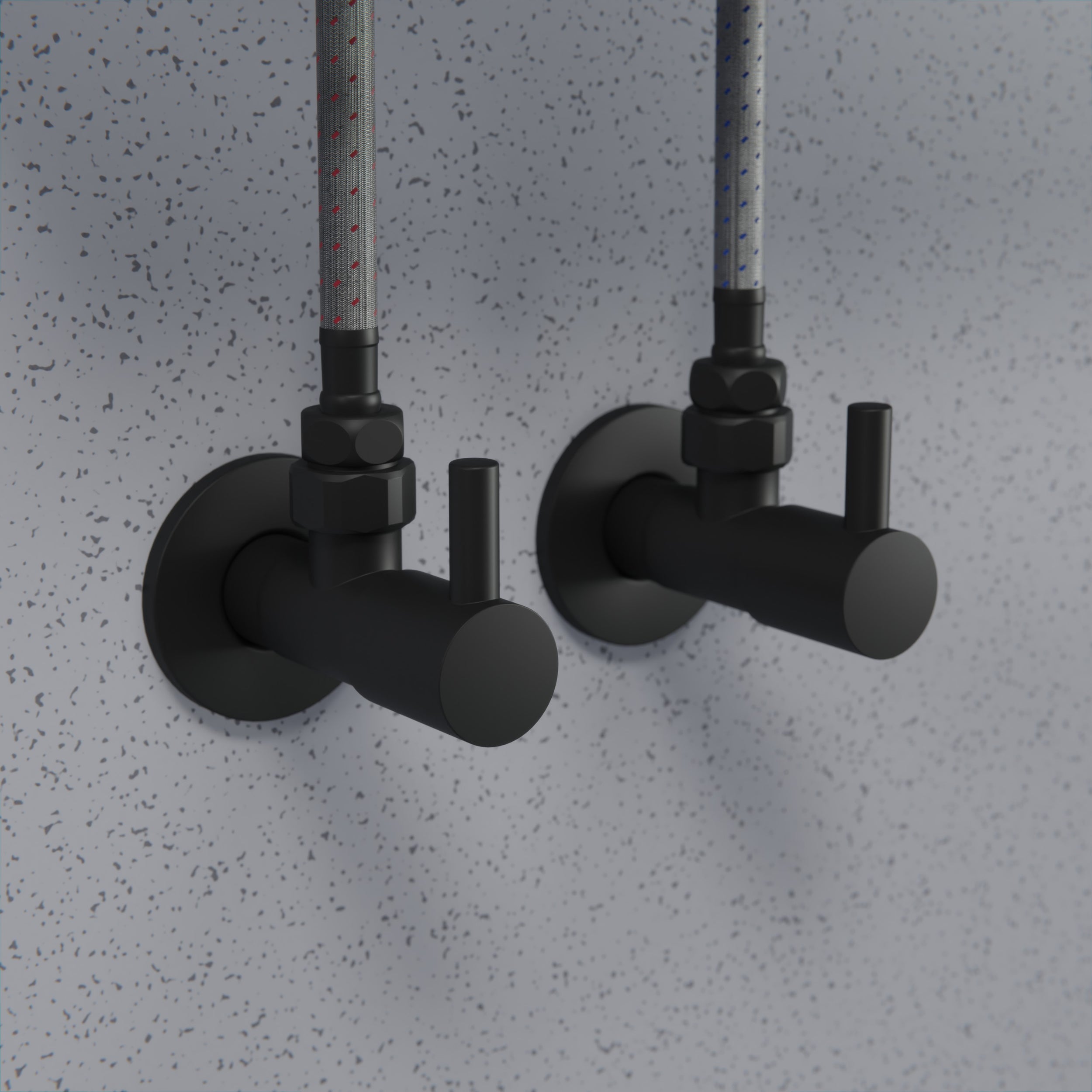 Robinet d'angle design lot de 2 - noir mat