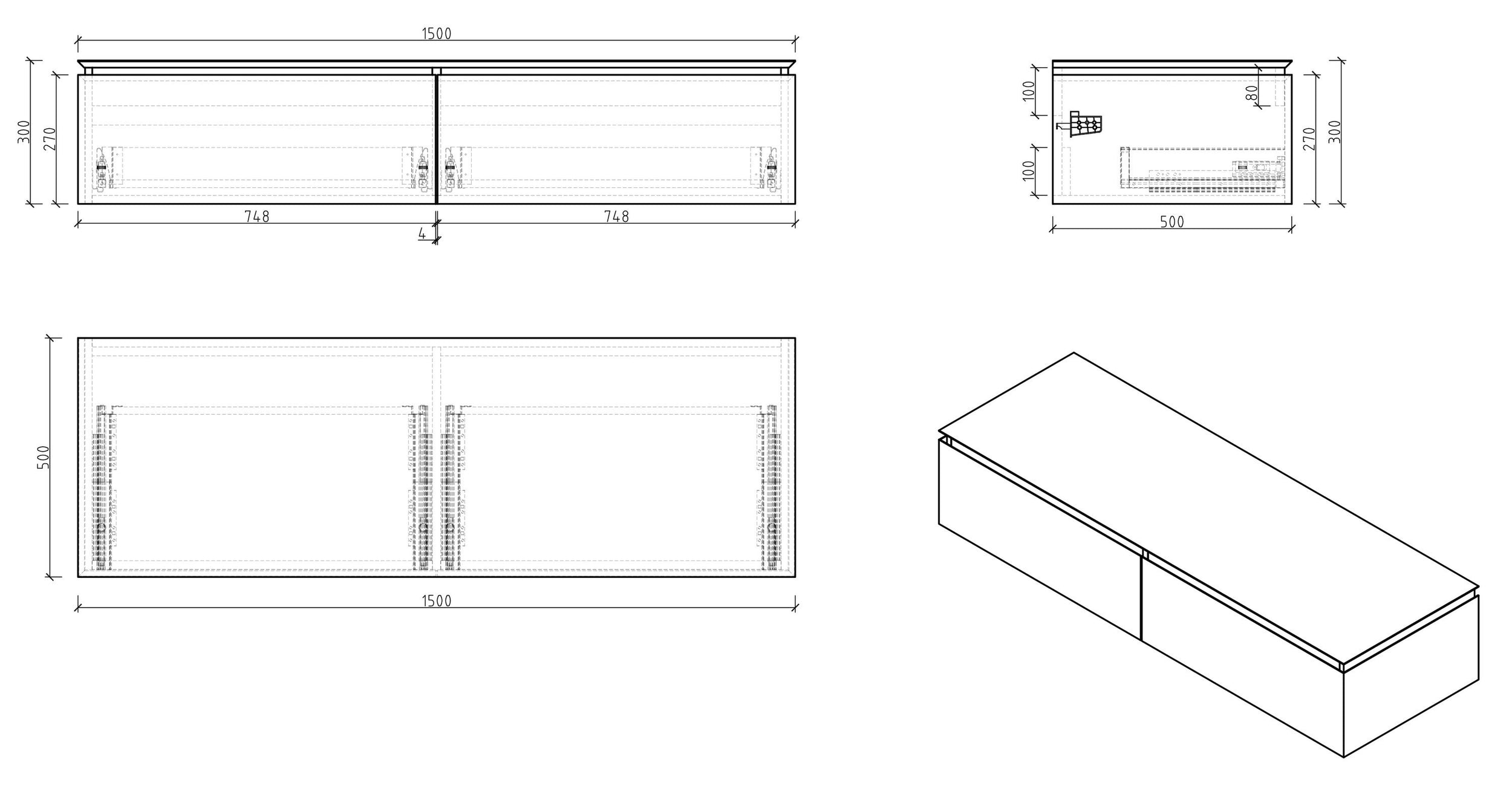 Meuble salle de bain Spring 1500