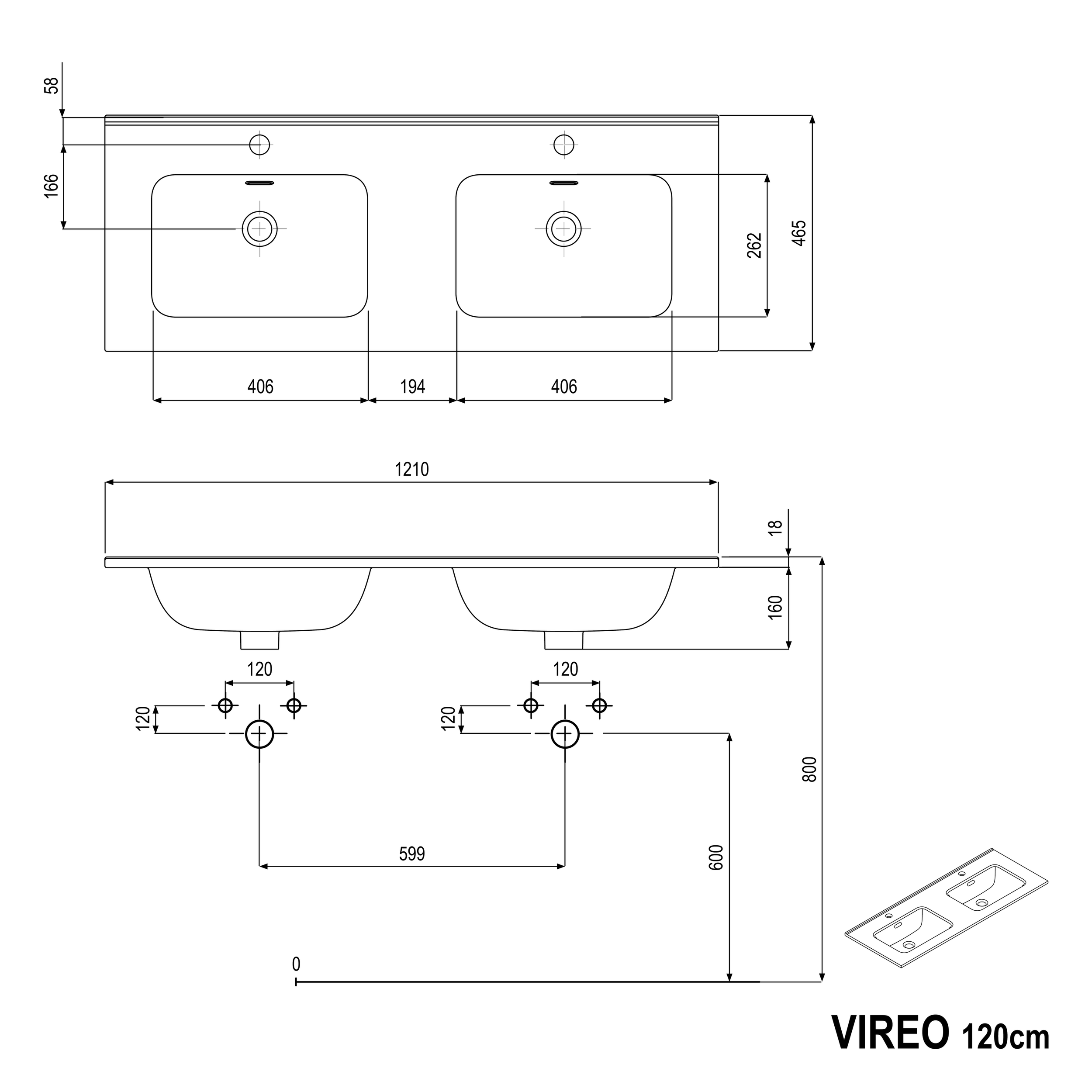 Meuble salle de bain VIREO 120 cm