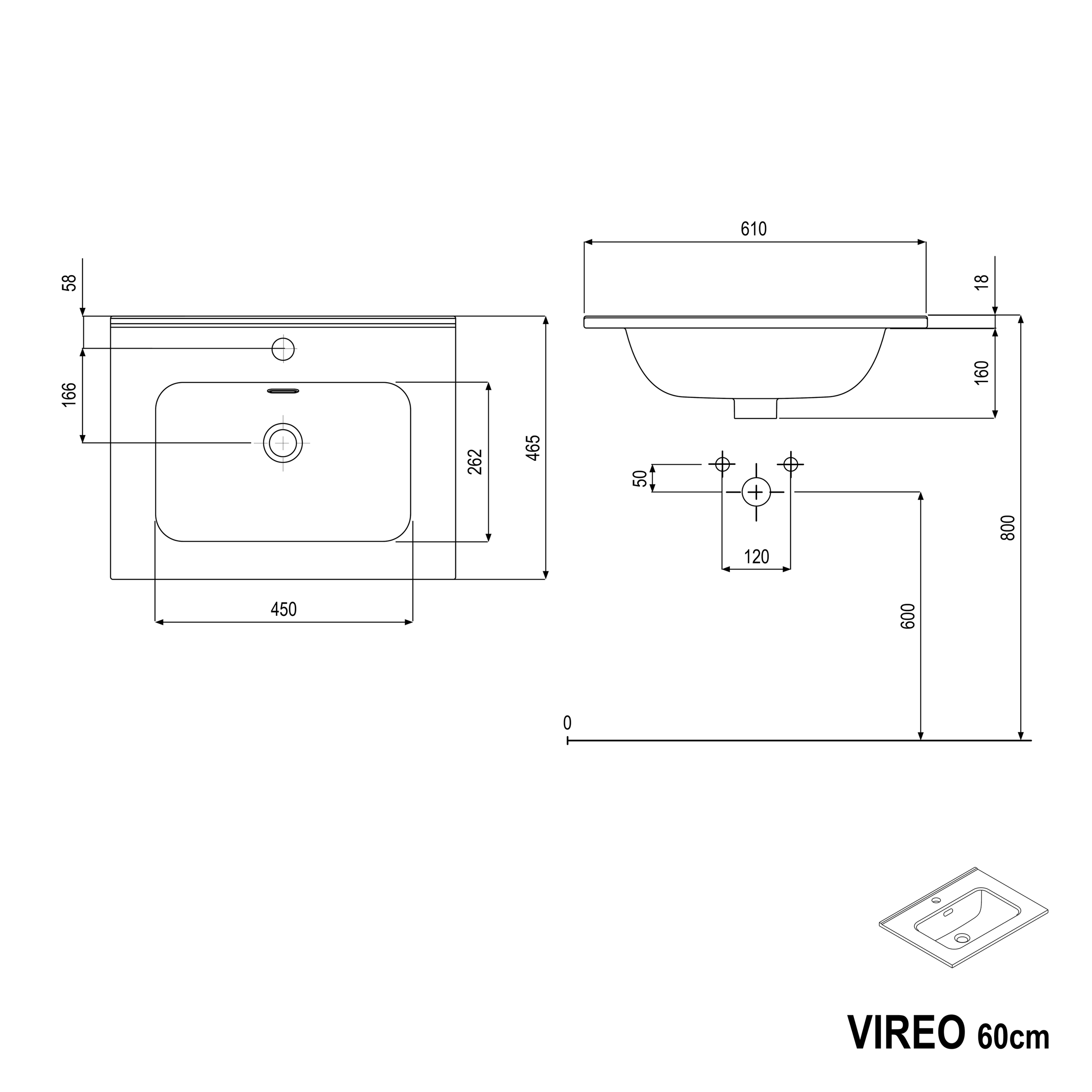 Meuble salle de bain VIREO 60 cm