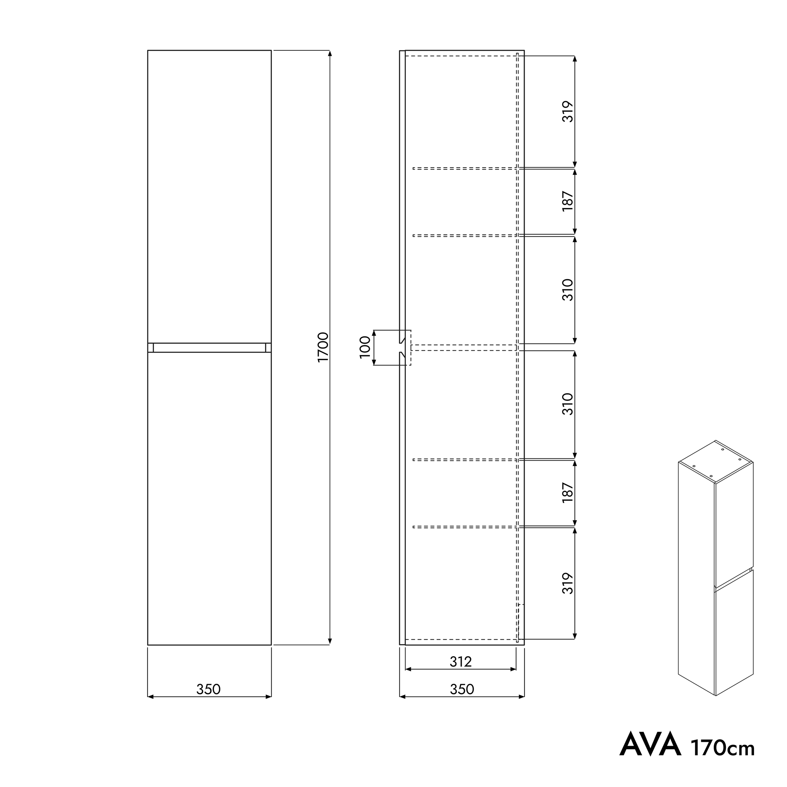 Hochschrank AVA 170 cm