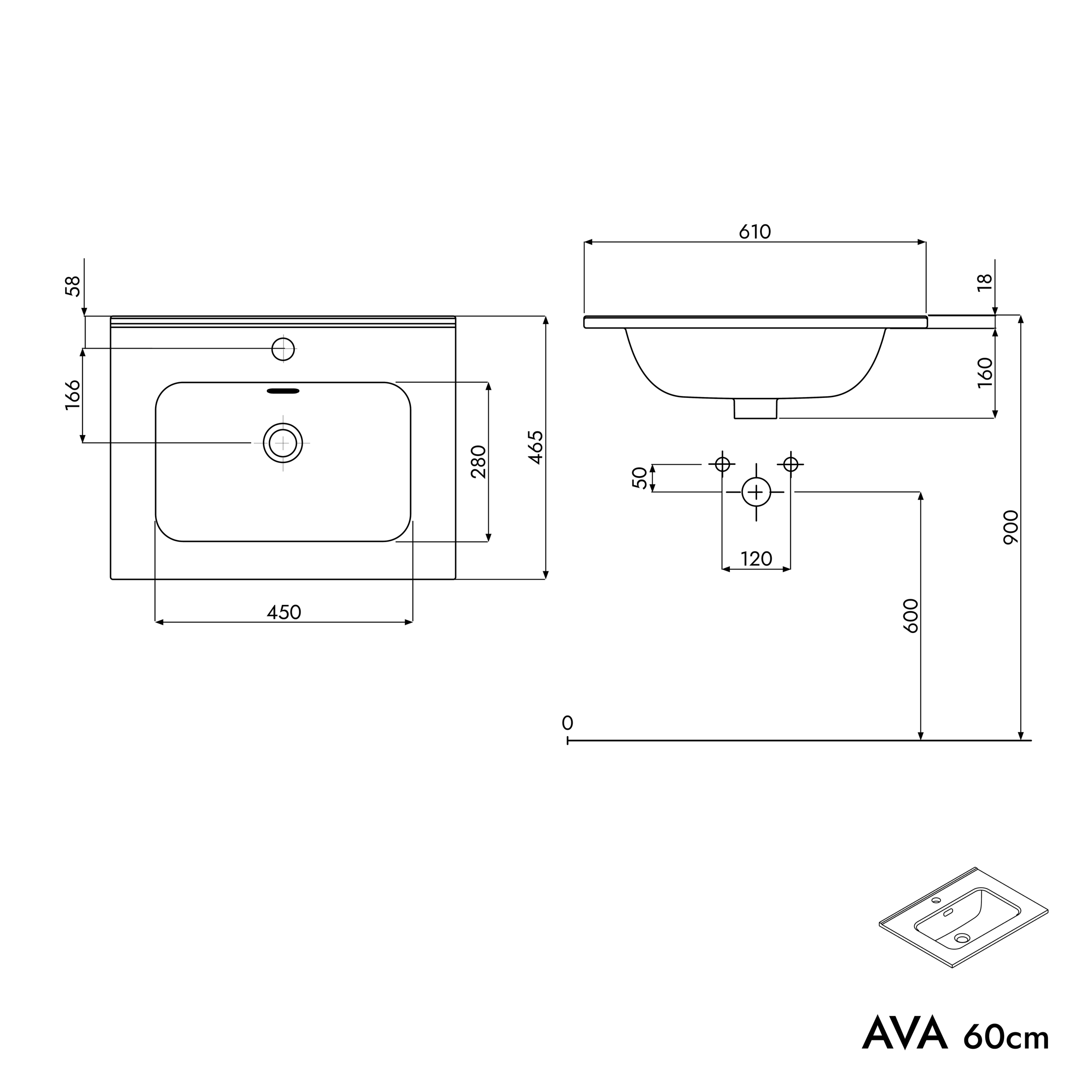 Unterschrank AVA 60 cm
