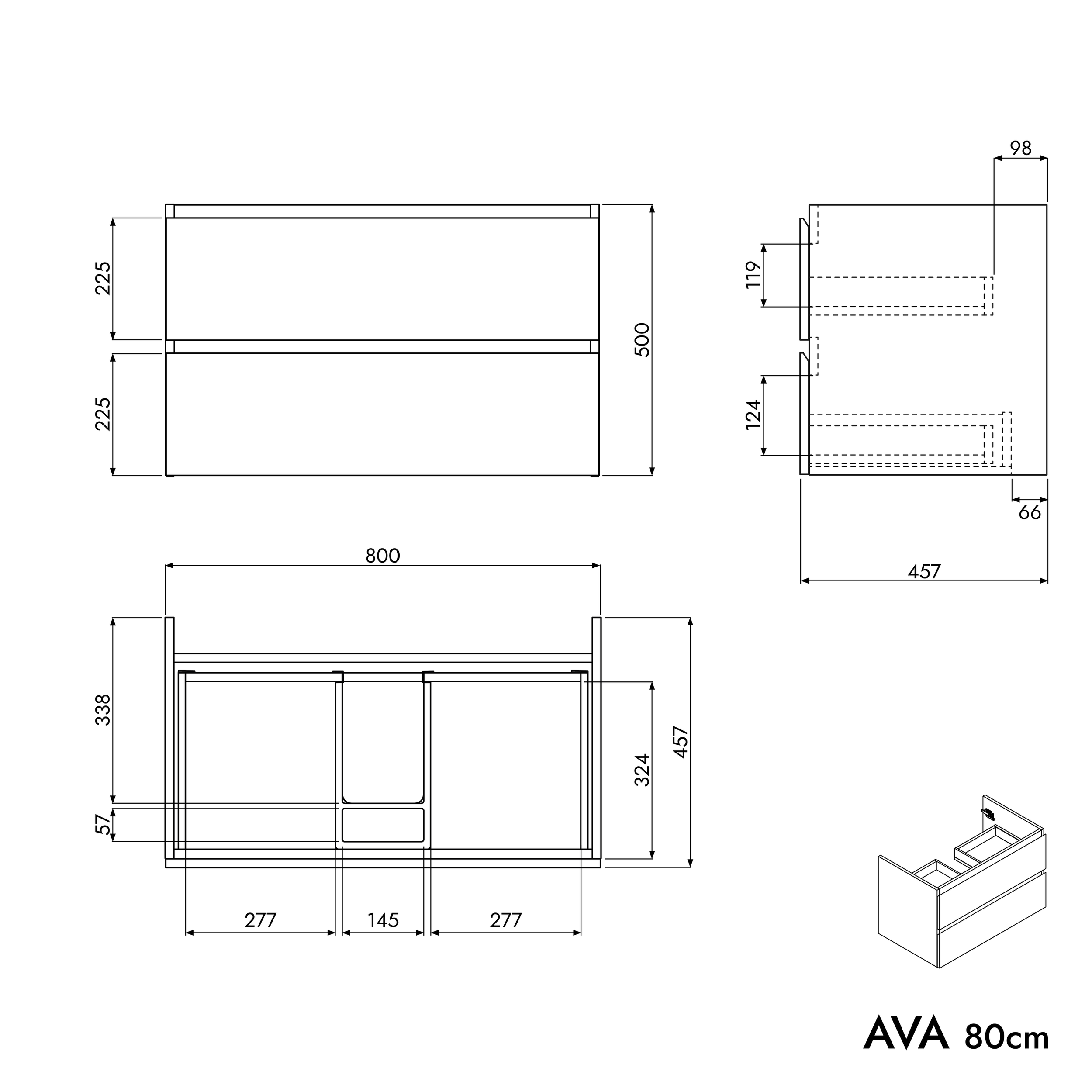 Meuble salle de bain AVA 80 cm