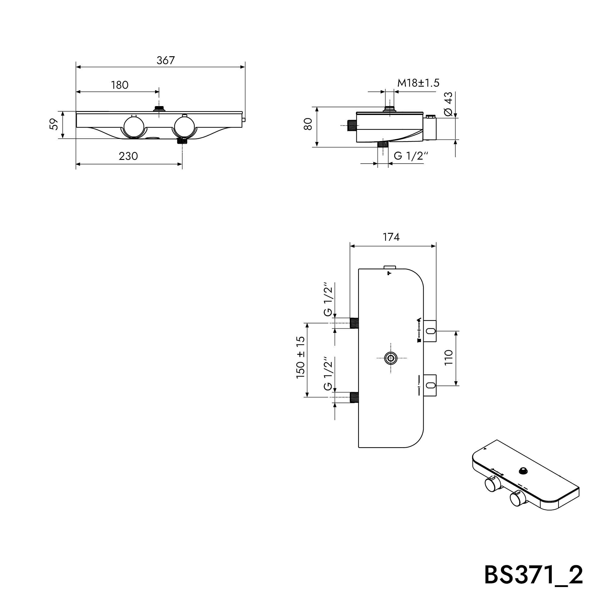 Système de douche thermostatique BS371