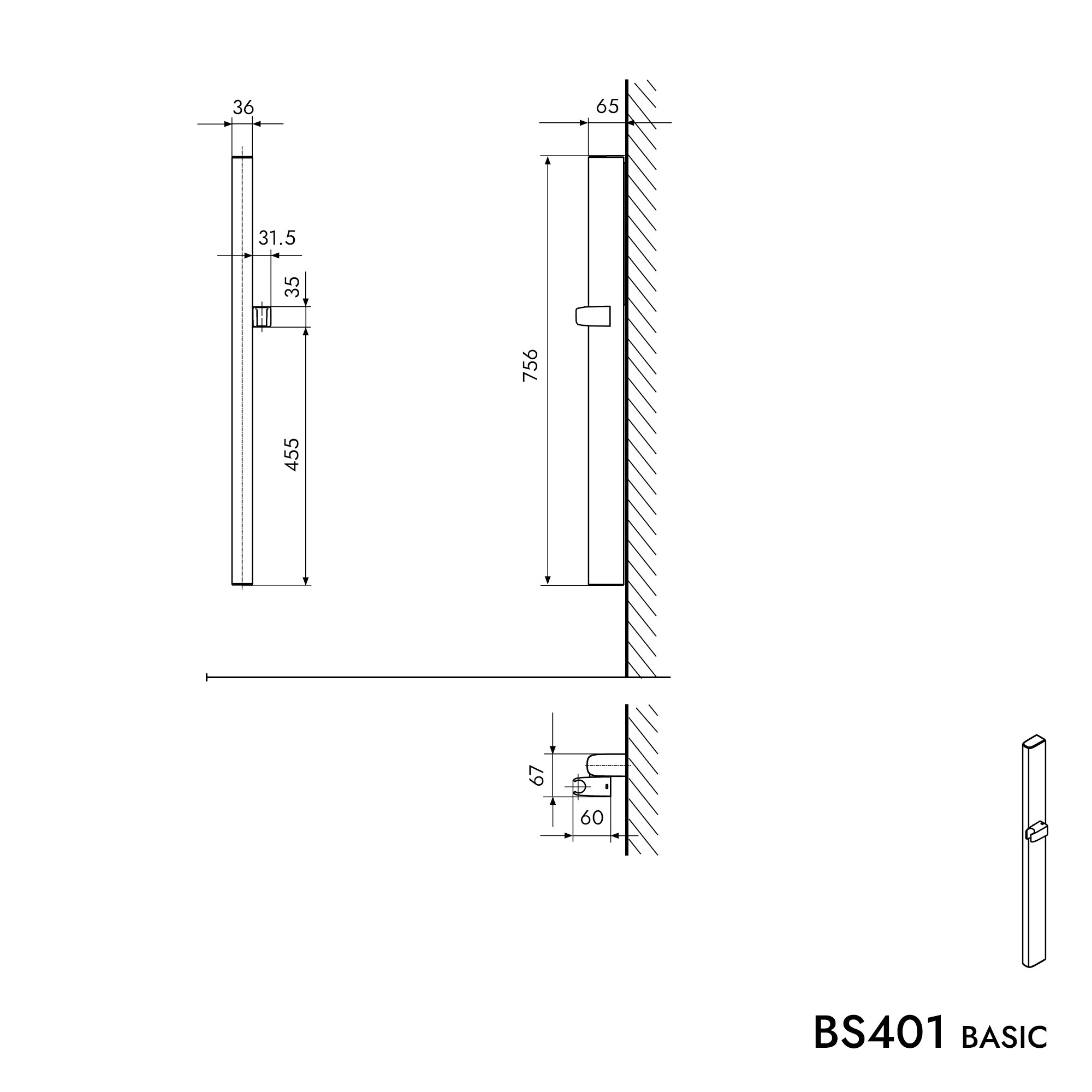 Barre de douche BS401 BASIC