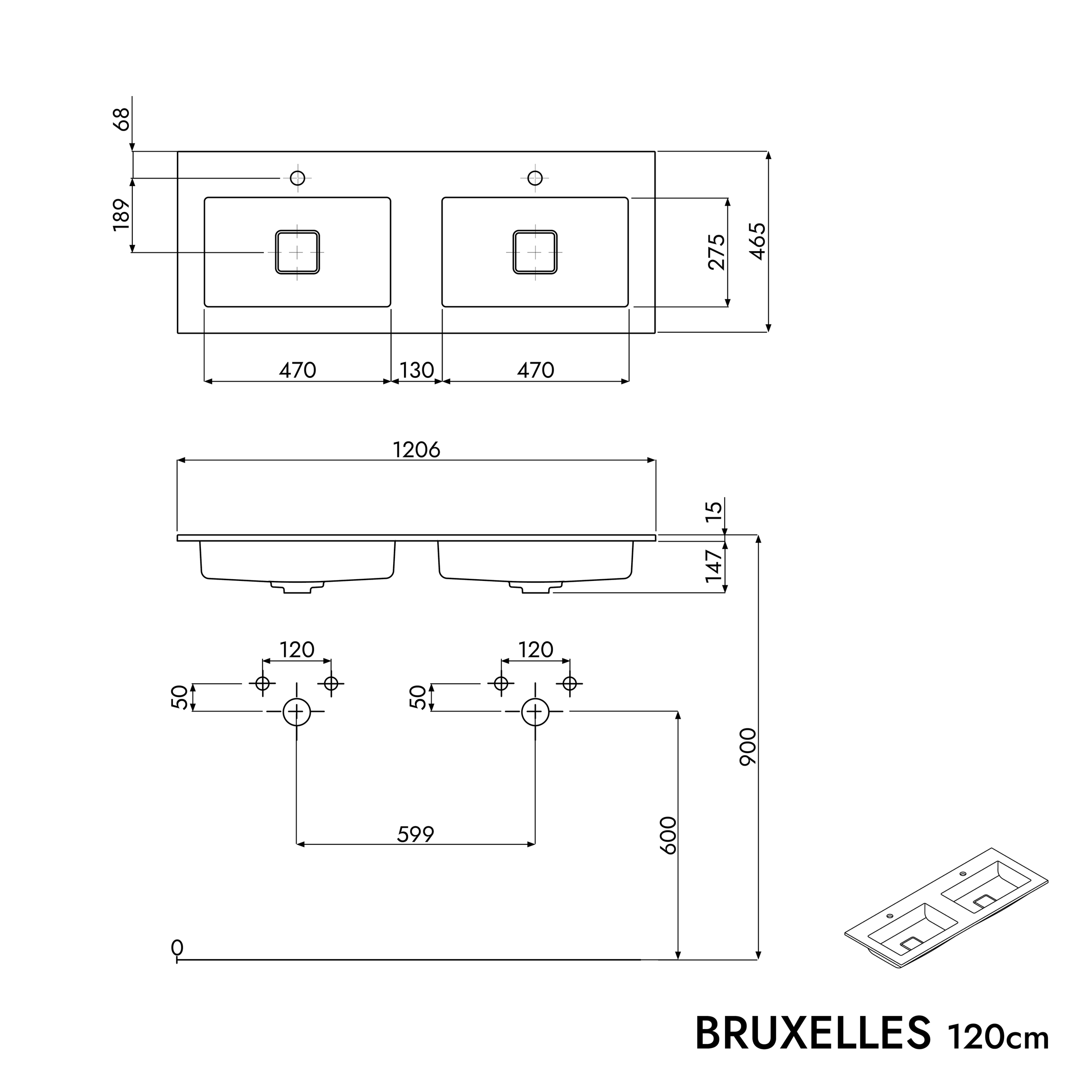 Meuble salle de bain VIREO 120 cm