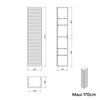 Bad Hochschrank MAUI 171 cm