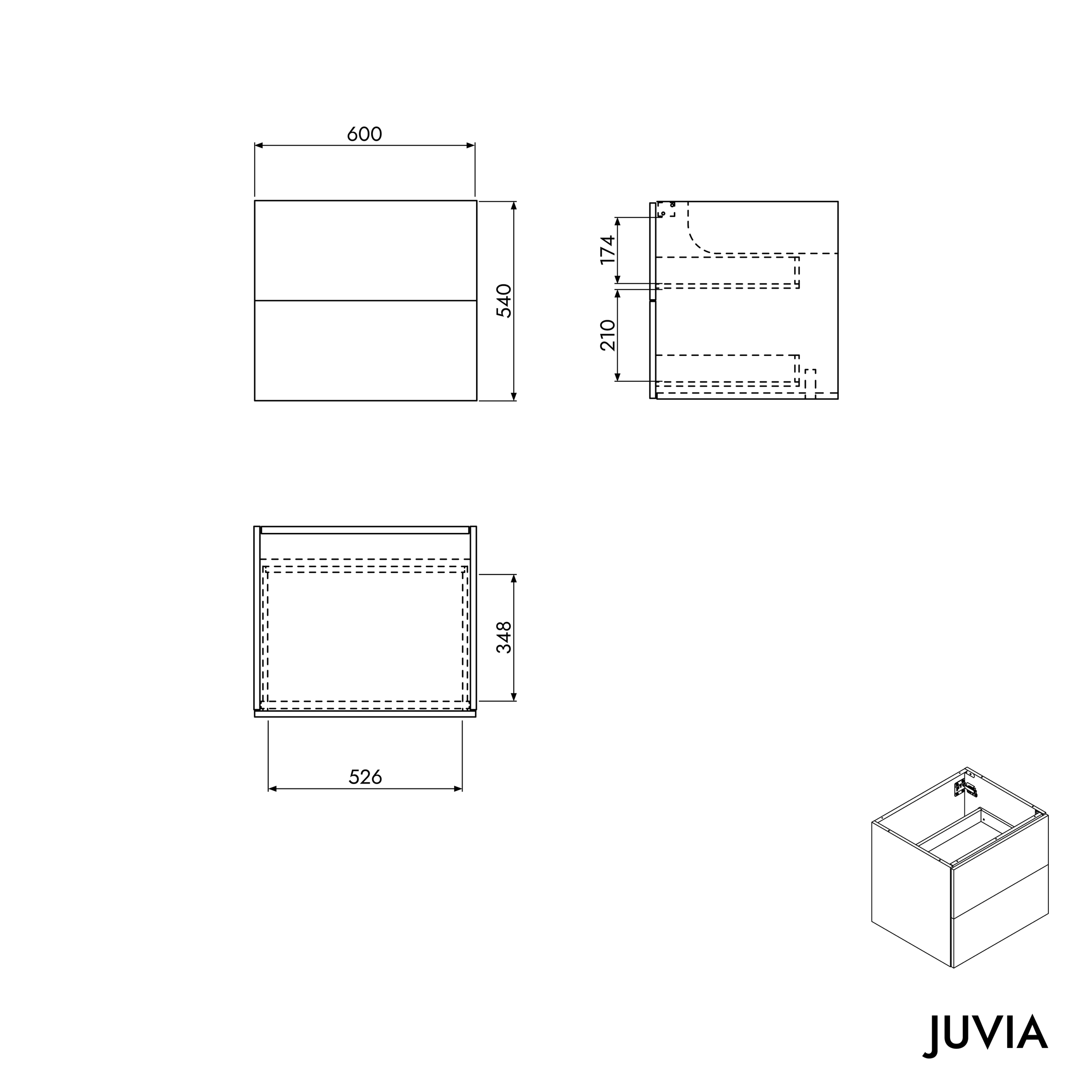Meuble sous-lavabo JUVIA Shift 120 cm à 160 cm