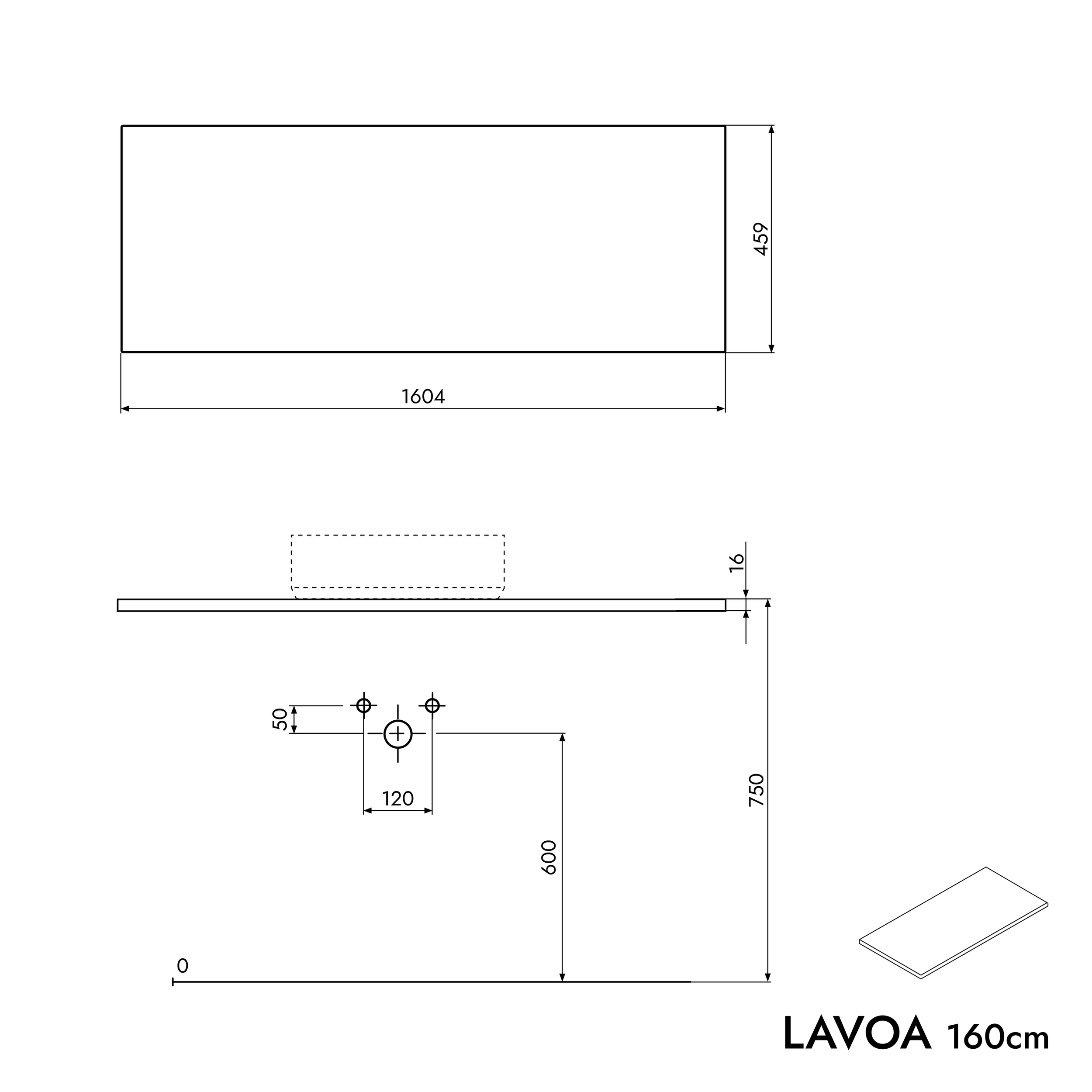 Meuble salle de bains LAVOA 160 cm