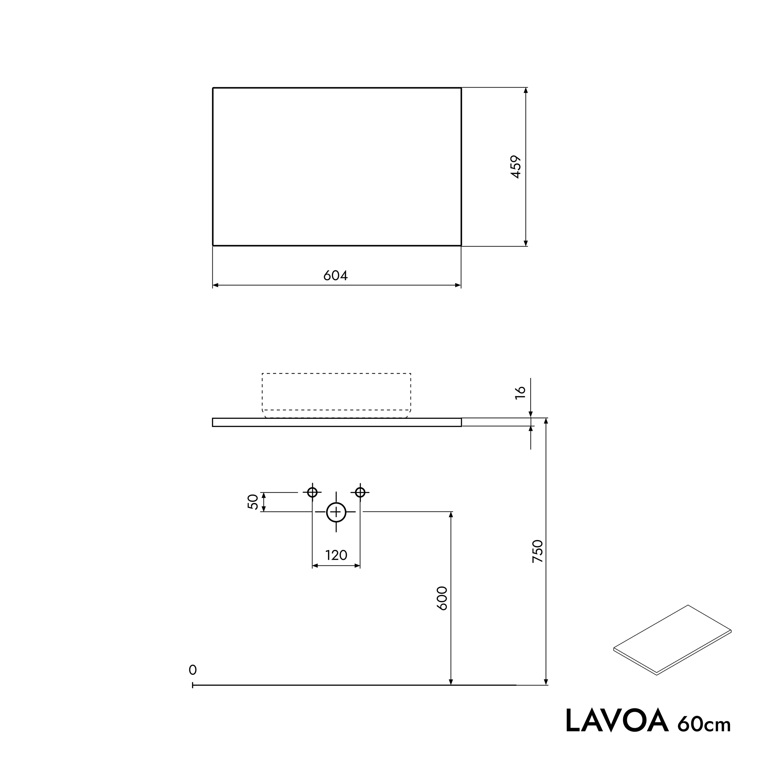 Meuble salle de bain LAVOA 60 cm