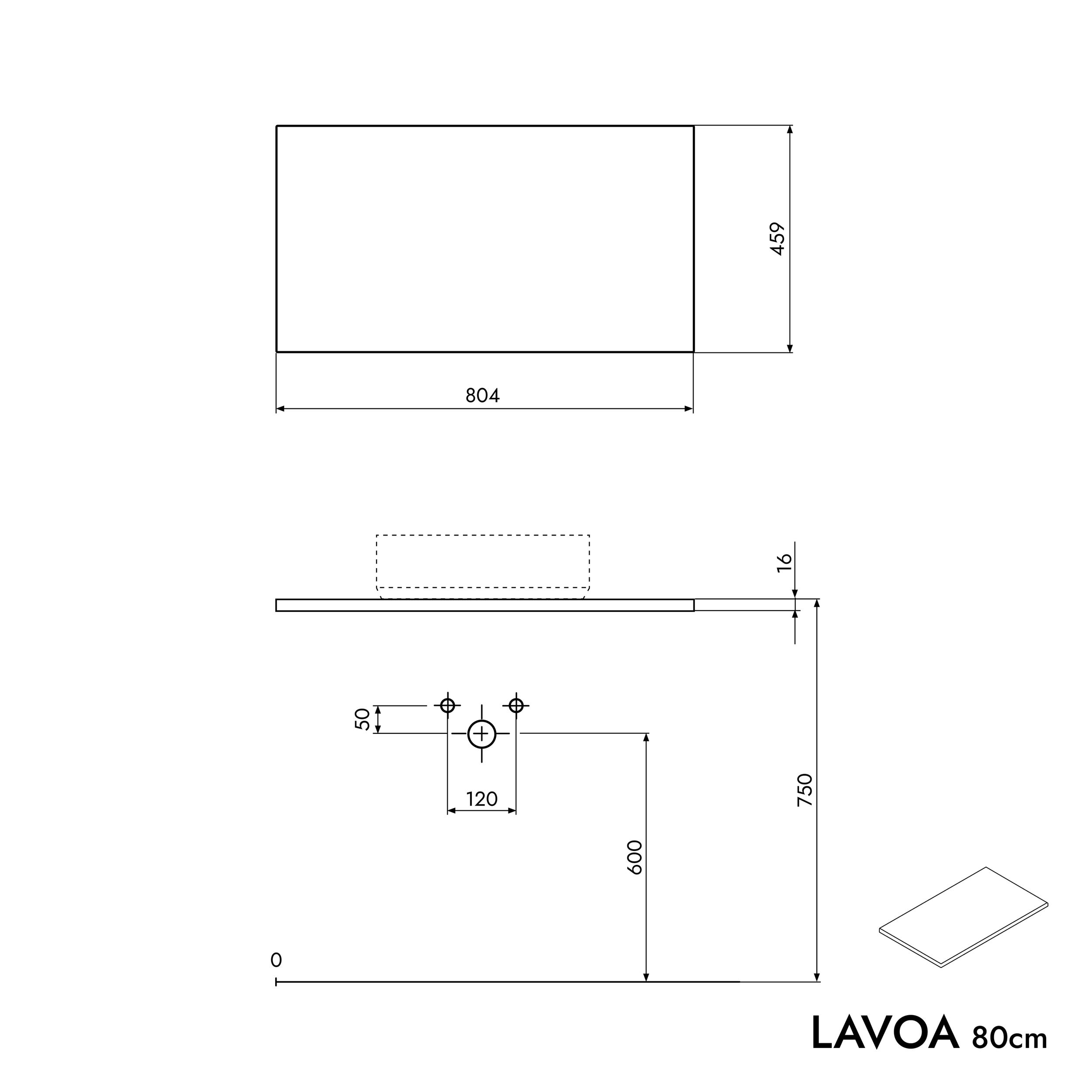 Meuble salle de bain LAVOA 80 cm