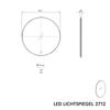 Miroir éclairé par LED 2712-2.0 - fonction anti-buée et réglage lumière - Rond Ø 80 cm