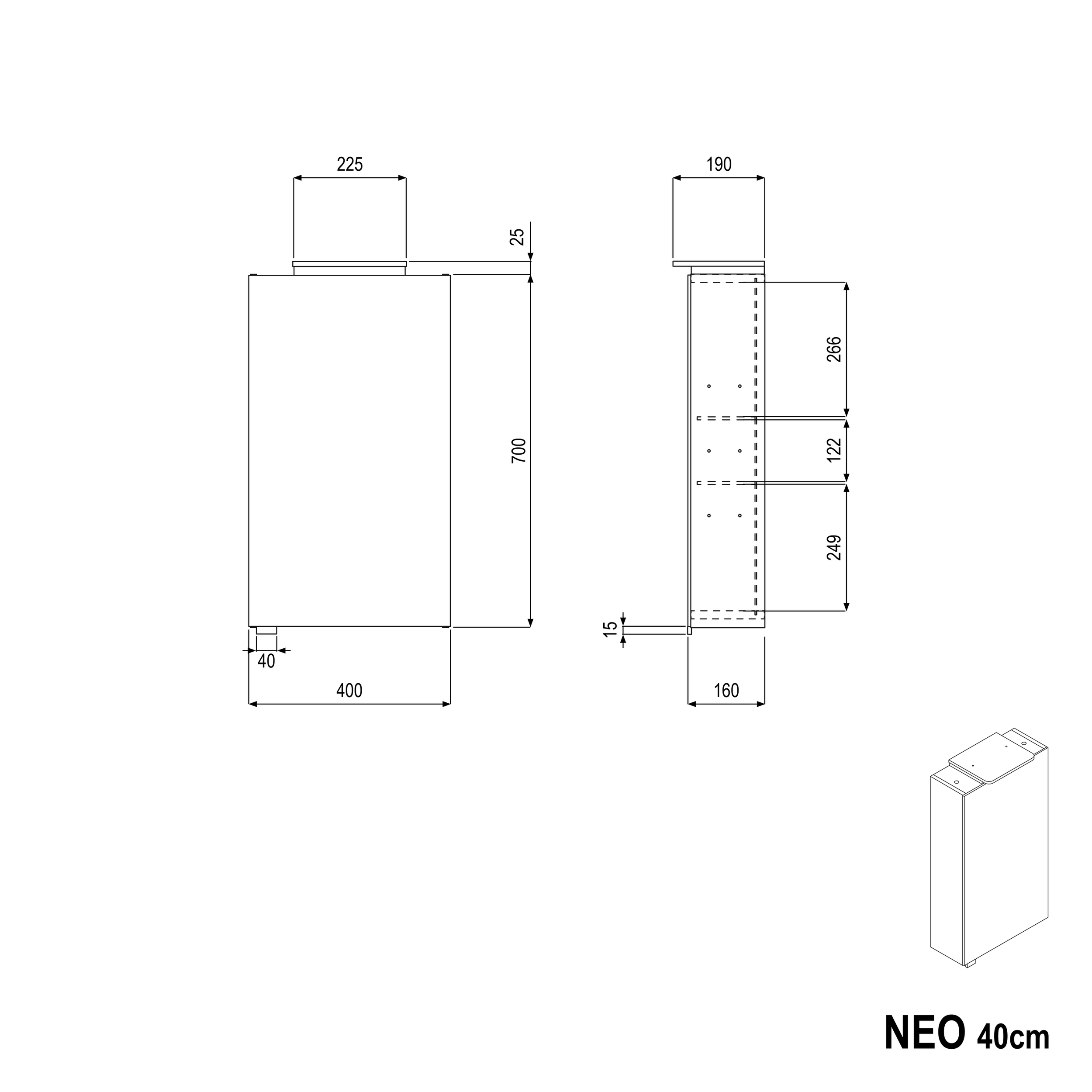 Armoire de toilette NEO avec éclairage LED