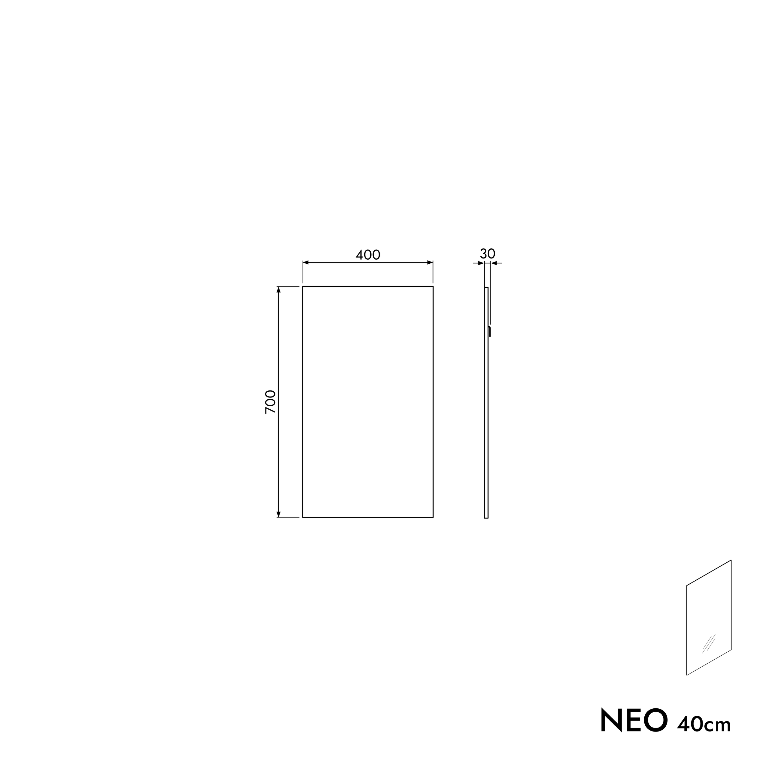 Gäste-WC Badmöbel Set TIM 40 cm mit Waschbecken