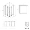 Paroi de douche d'angle avec porte pliante NT213
