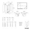 Cabine d’angle avec porte pivotante sur panneau fixe NT403