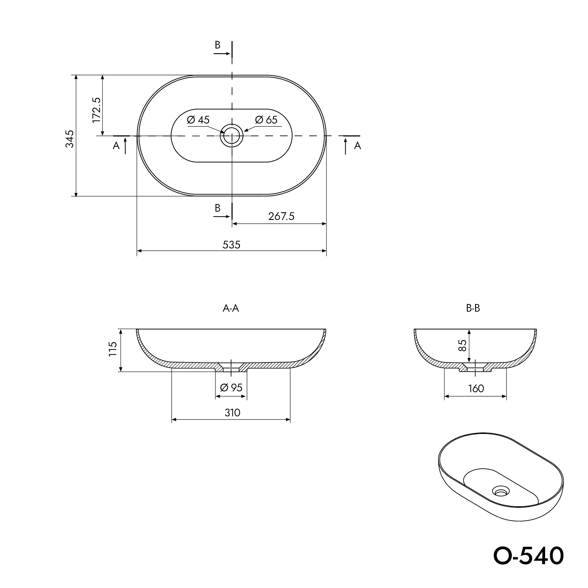 Vasque à poser O-540