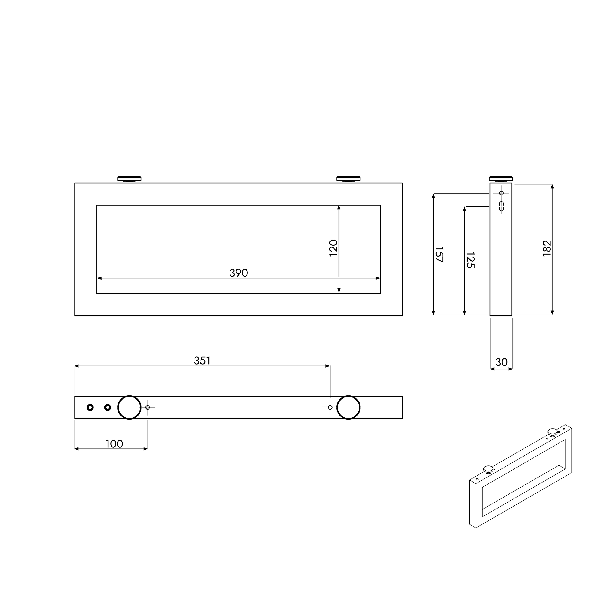 Console de lavabo JUVIA Slim 100 cm à 160 cm