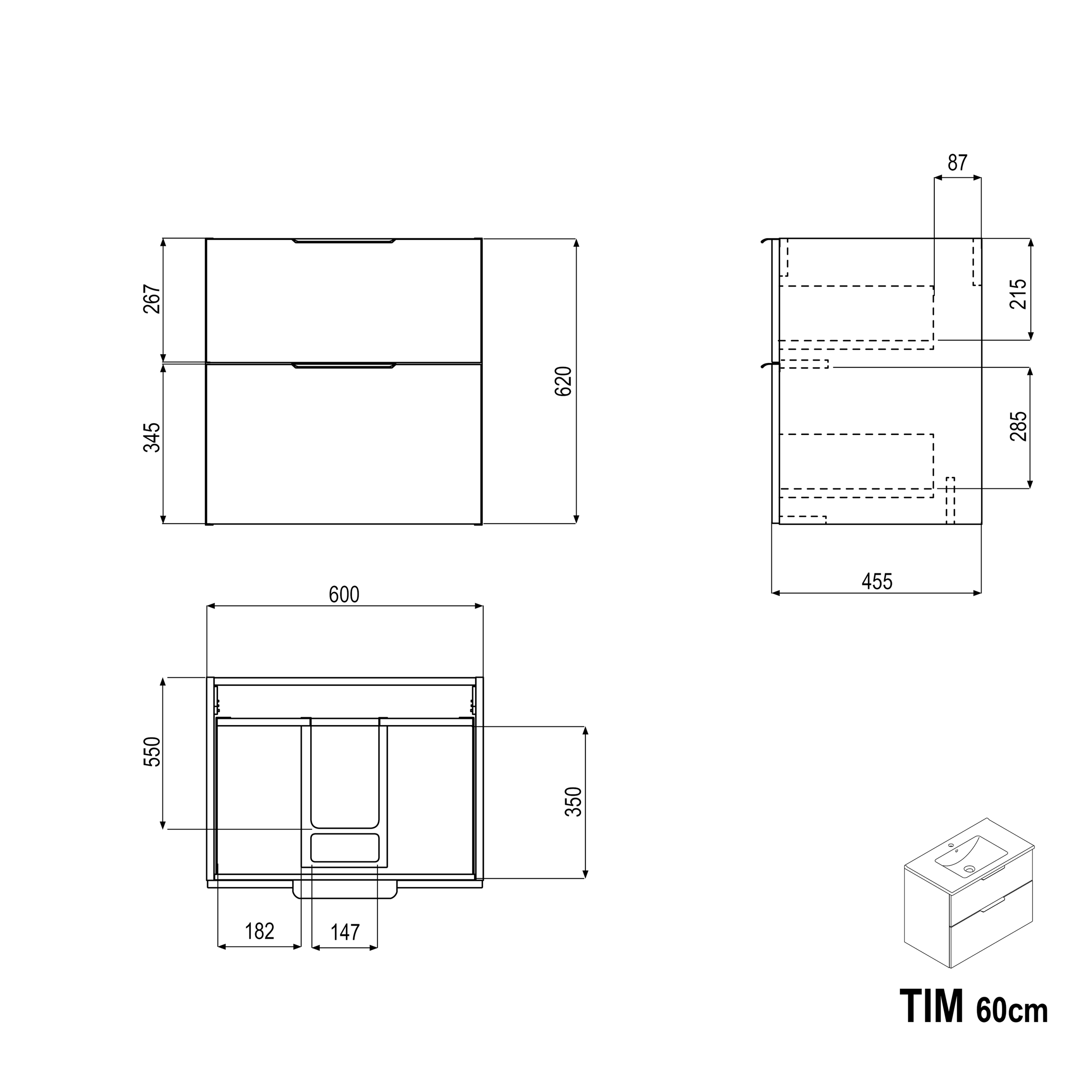 Meuble salle de bain TIM 60cm