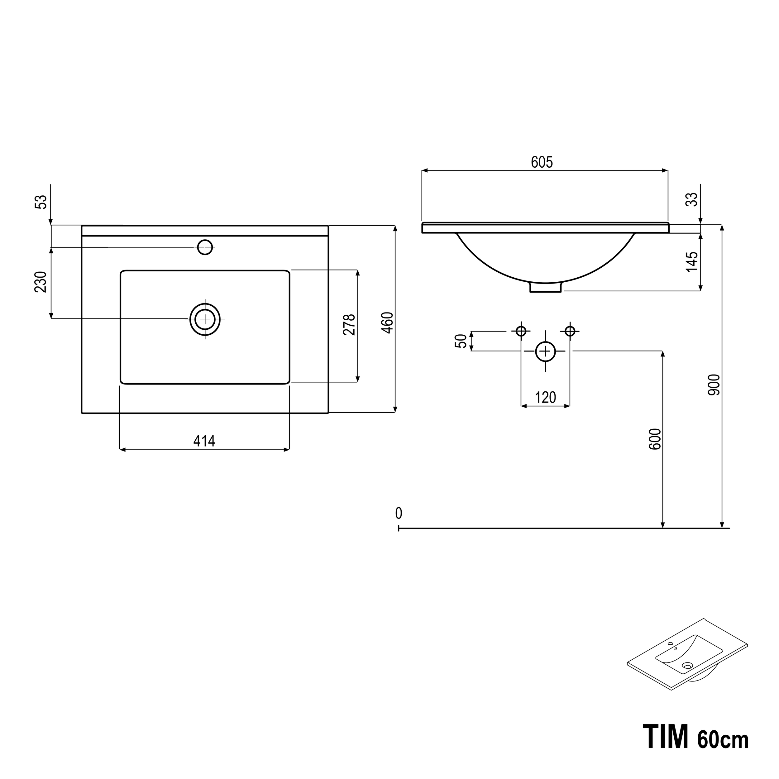 Meuble salle de bain TIM 60 cm