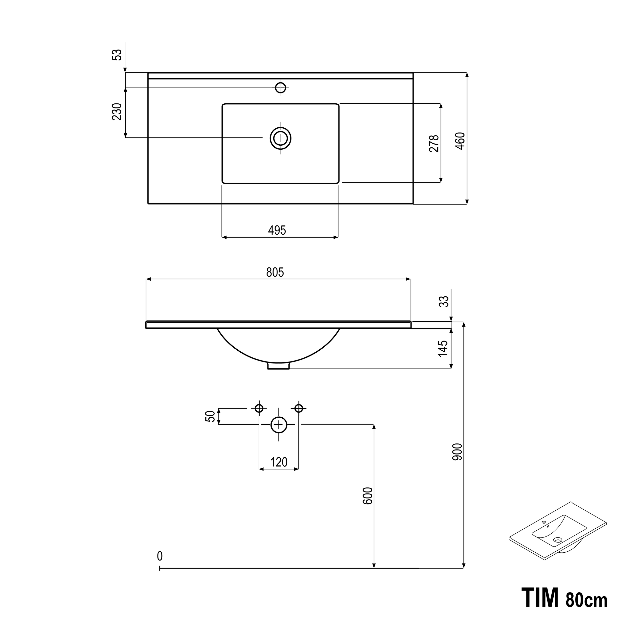 Meuble salle de bain TIM 80cm