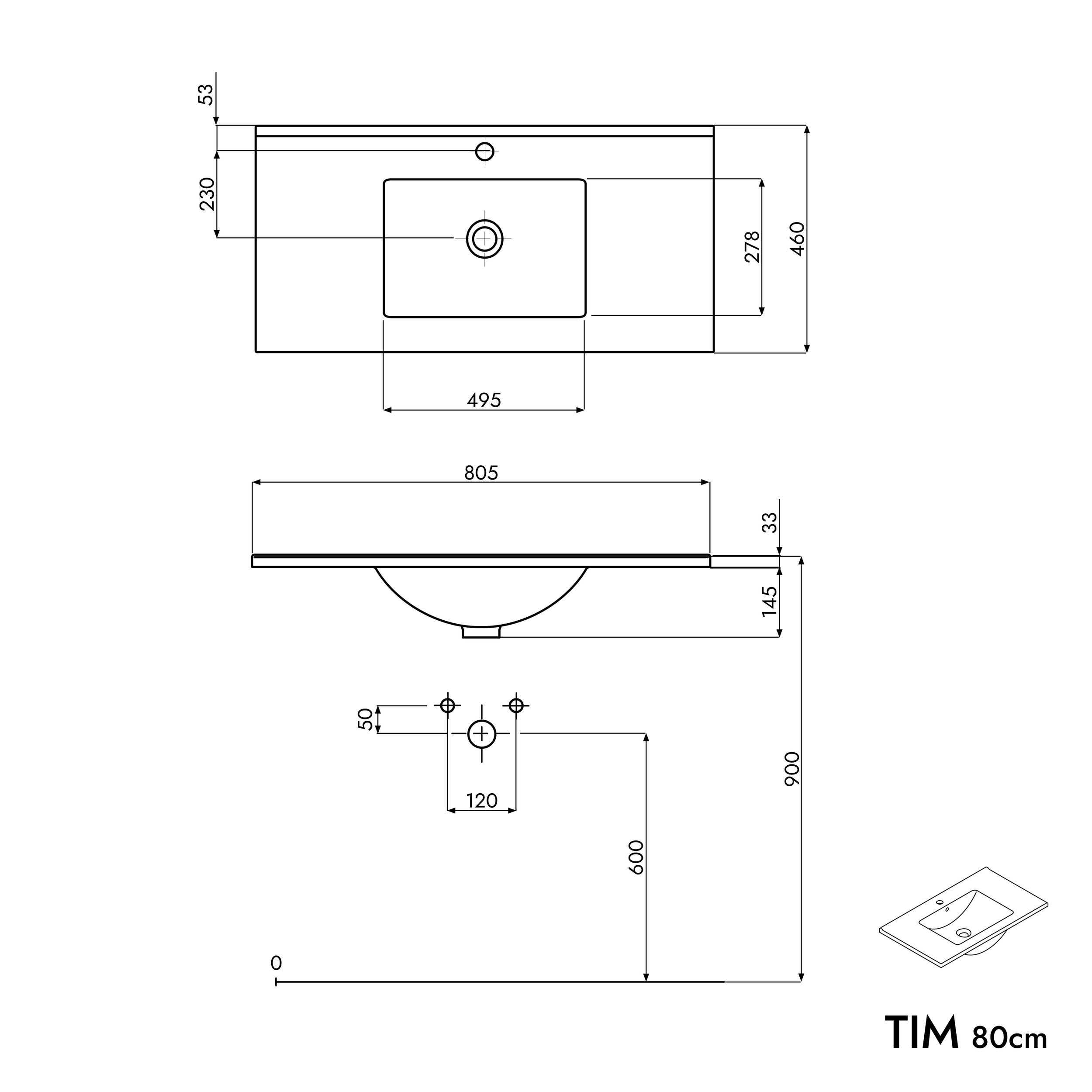 Meuble salle de bain TIM 80cm