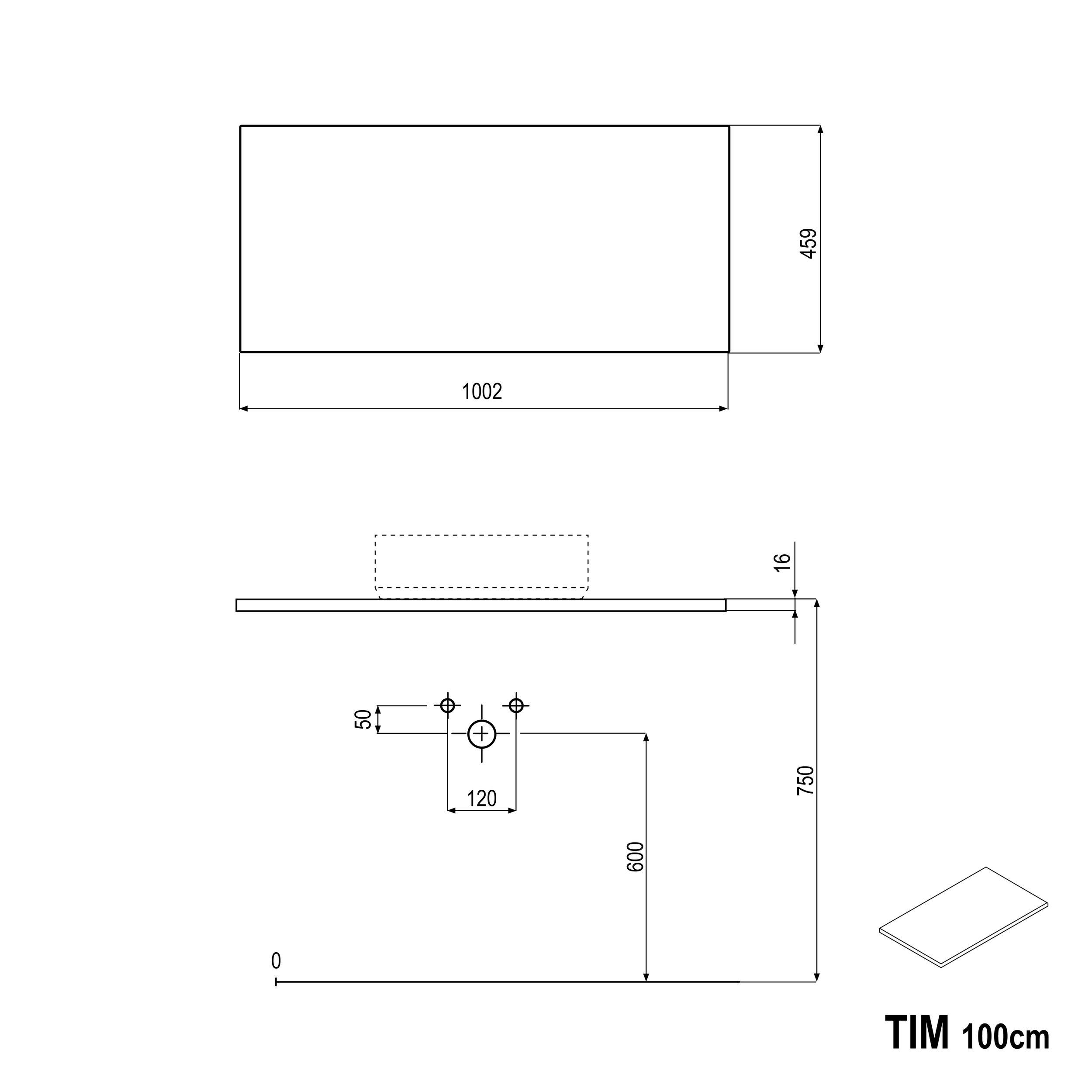 Meuble salle de bain TIM 100 cm