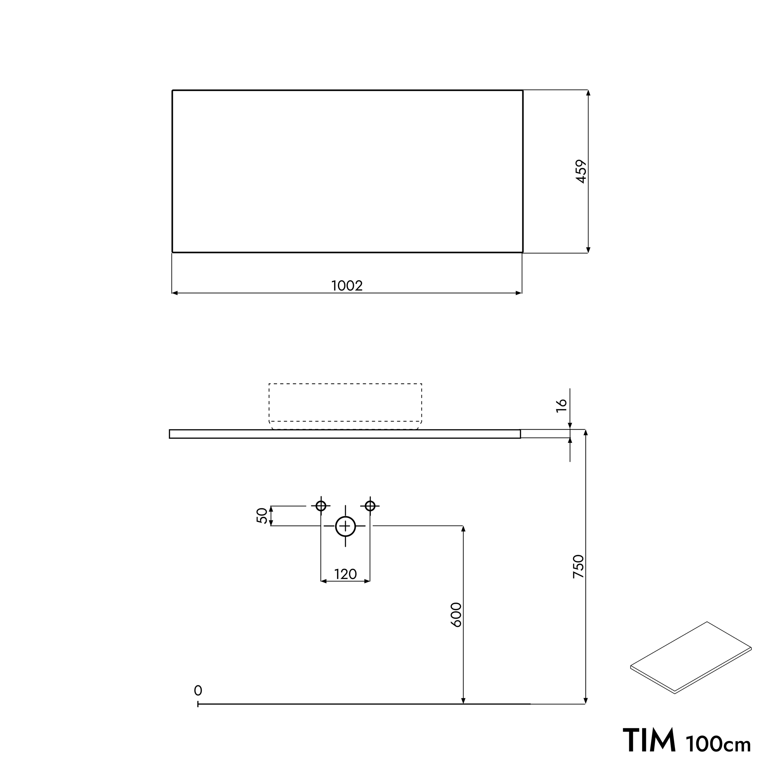 Meuble salle de bain TIM 100 cm
